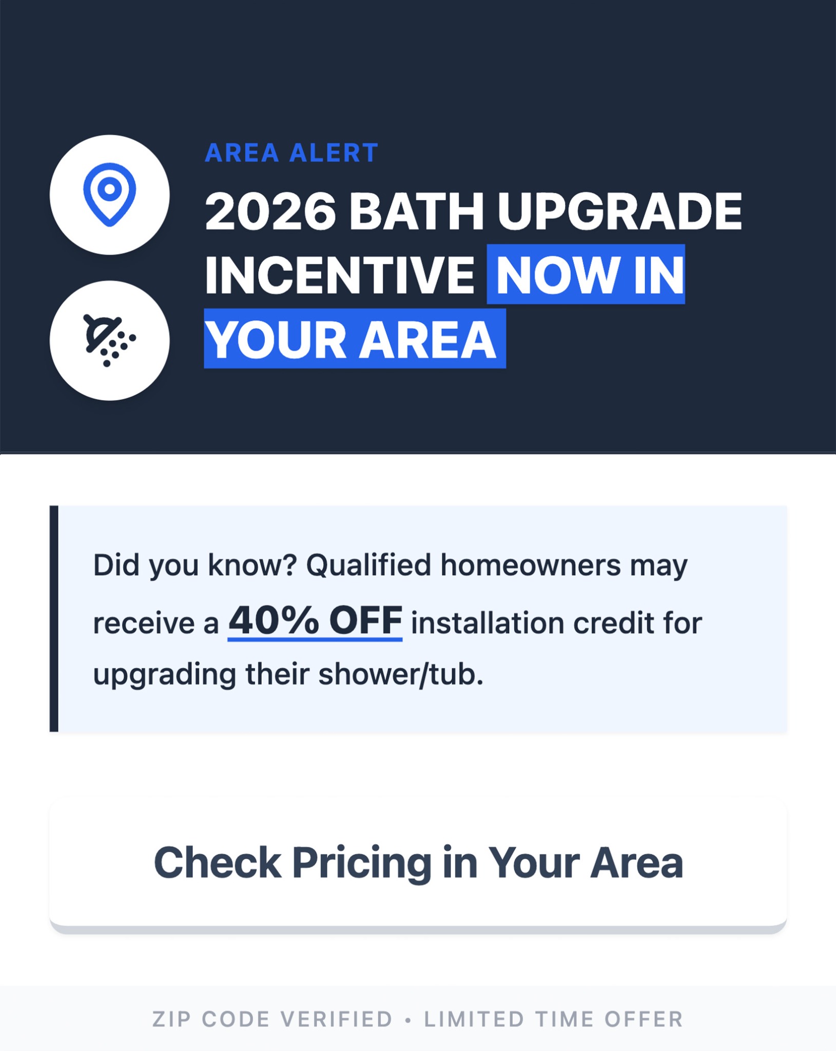 ImproveIt Bath Remodel Program Facebook ad