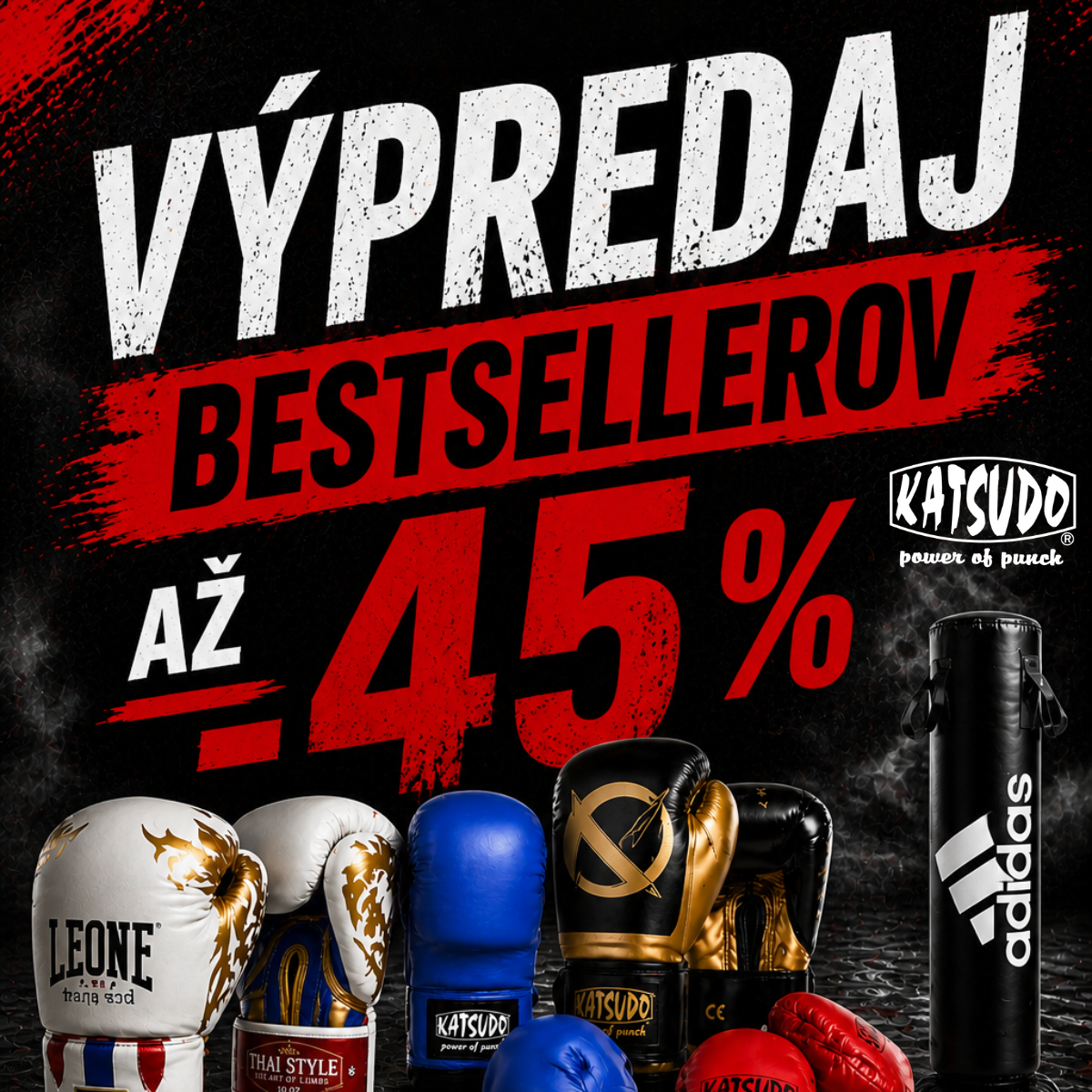 KATSUDO Facebook ad: Až -45 % na vybavenie pre bojové športy