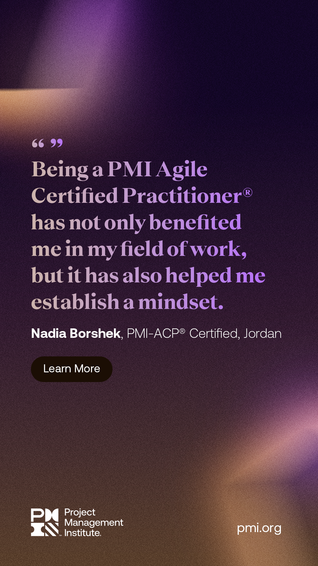 Project Management Institute Facebook ad