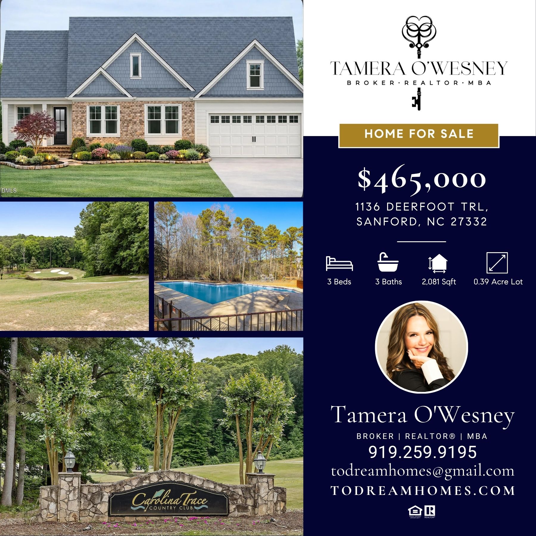 Tamera O'Wesney at Carolina One Realty Facebook ad