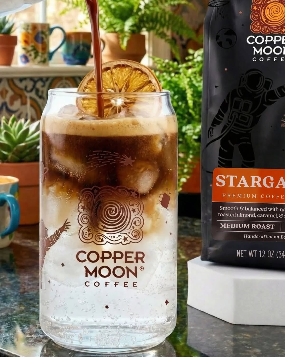Copper Moon Coffee Facebook ad: Smooth Coffee. Family Owned.