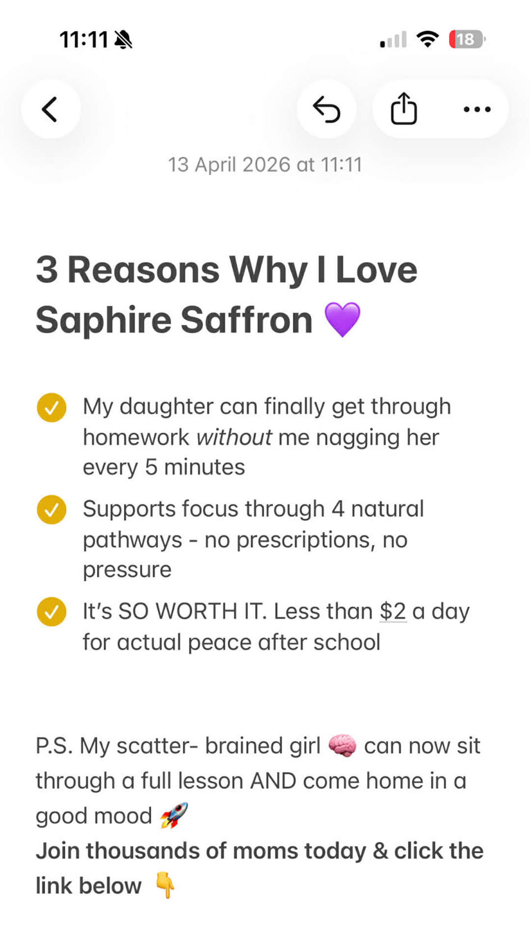 Try Saphire Facebook ad