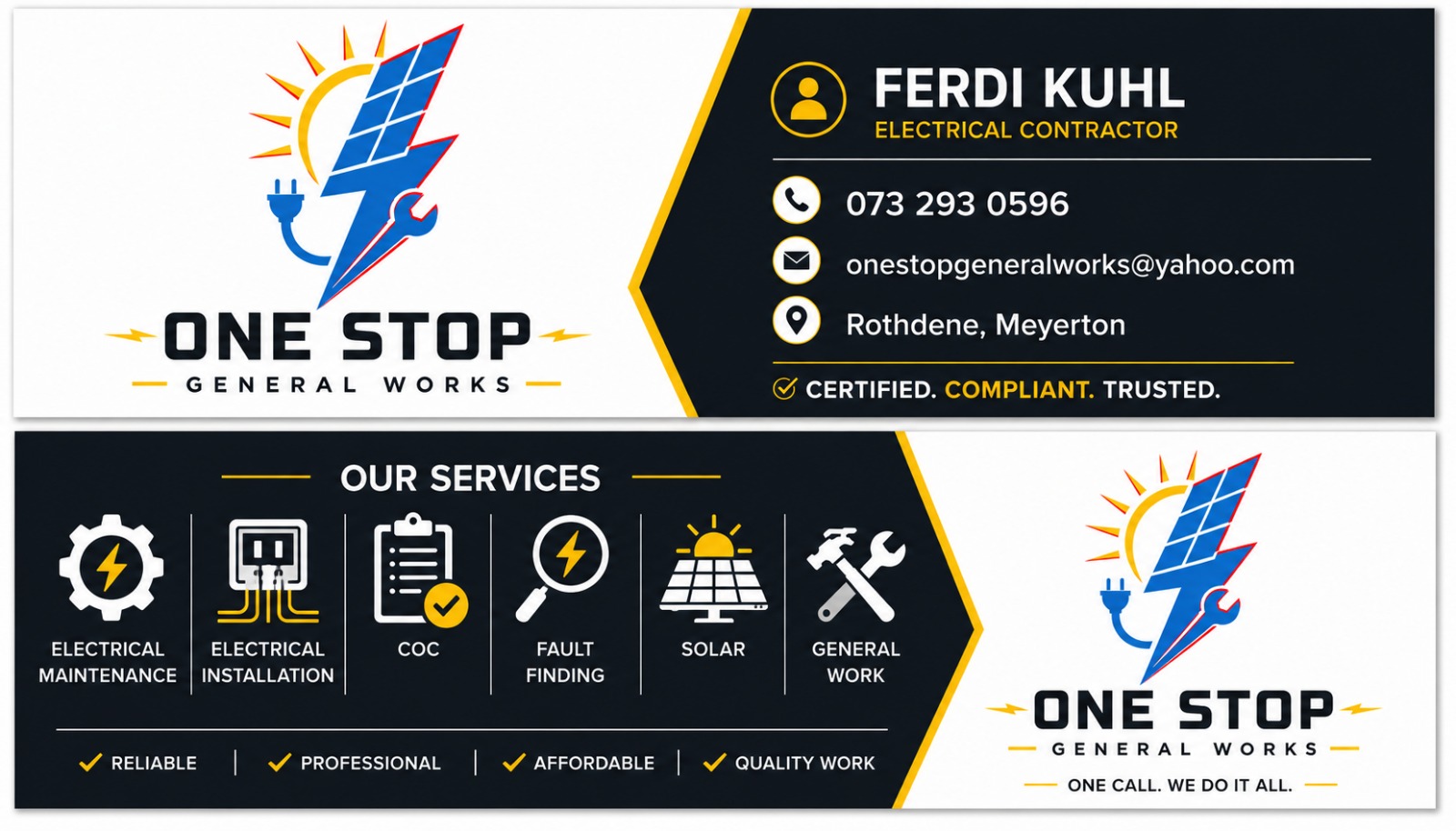 One Stop General Works Facebook ad: ONE STOP GENERAL WORKS