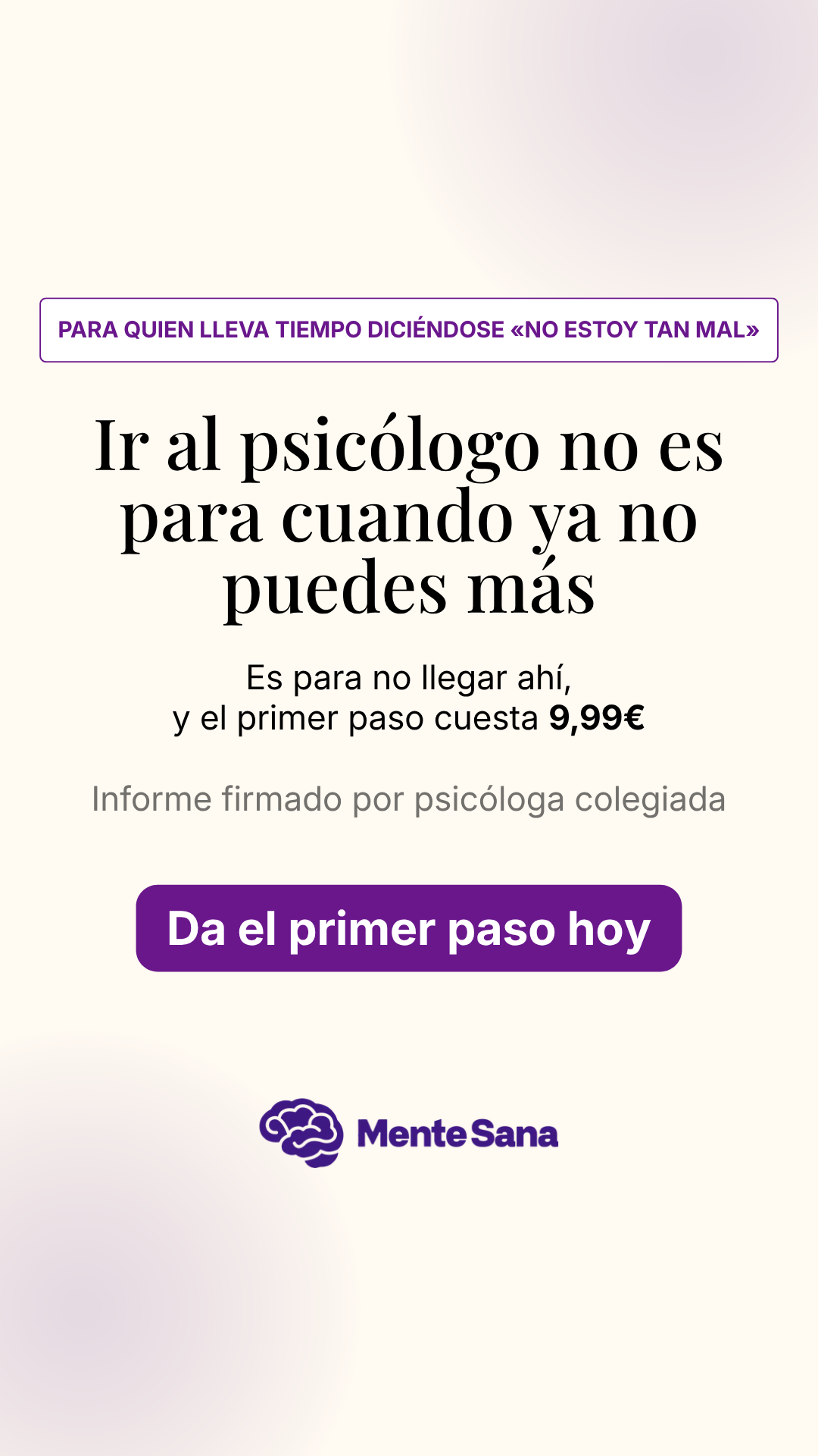 Mente sana Online ES Facebook ad