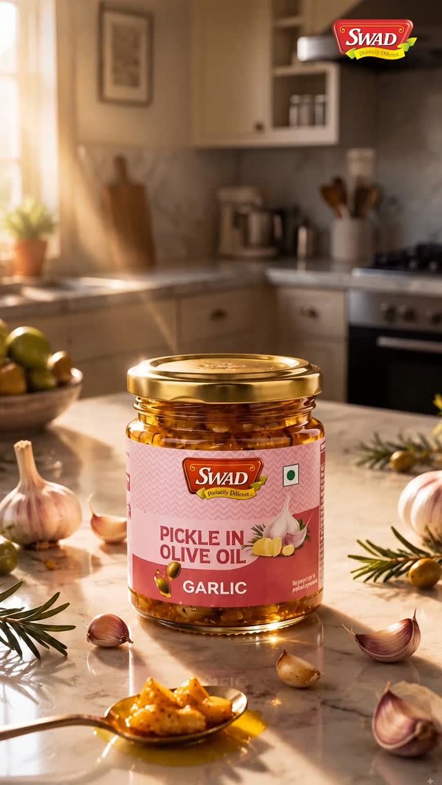 Swad Facebook ad: Bold garlic. Premium olive oil.
