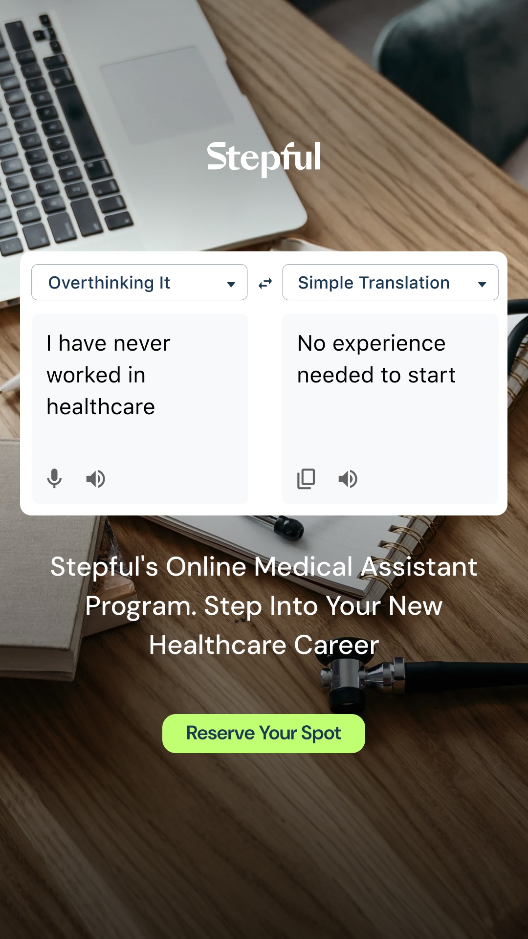 Stepful Facebook ad: Stand out from book-only pre-meds
