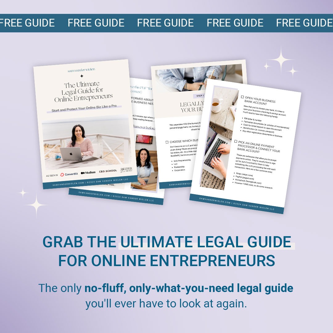 Sam Vander Wielen - Legal Contracts for Online Coaches & Service-Providers Facebook ad