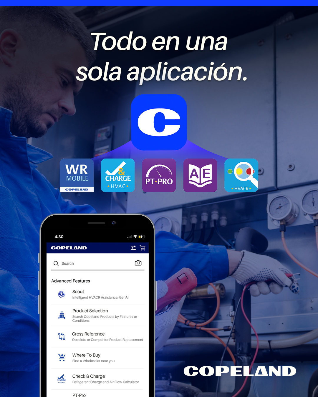 Copeland Company Facebook ad: Aumenta la eficiencia con herramientas para resolver…