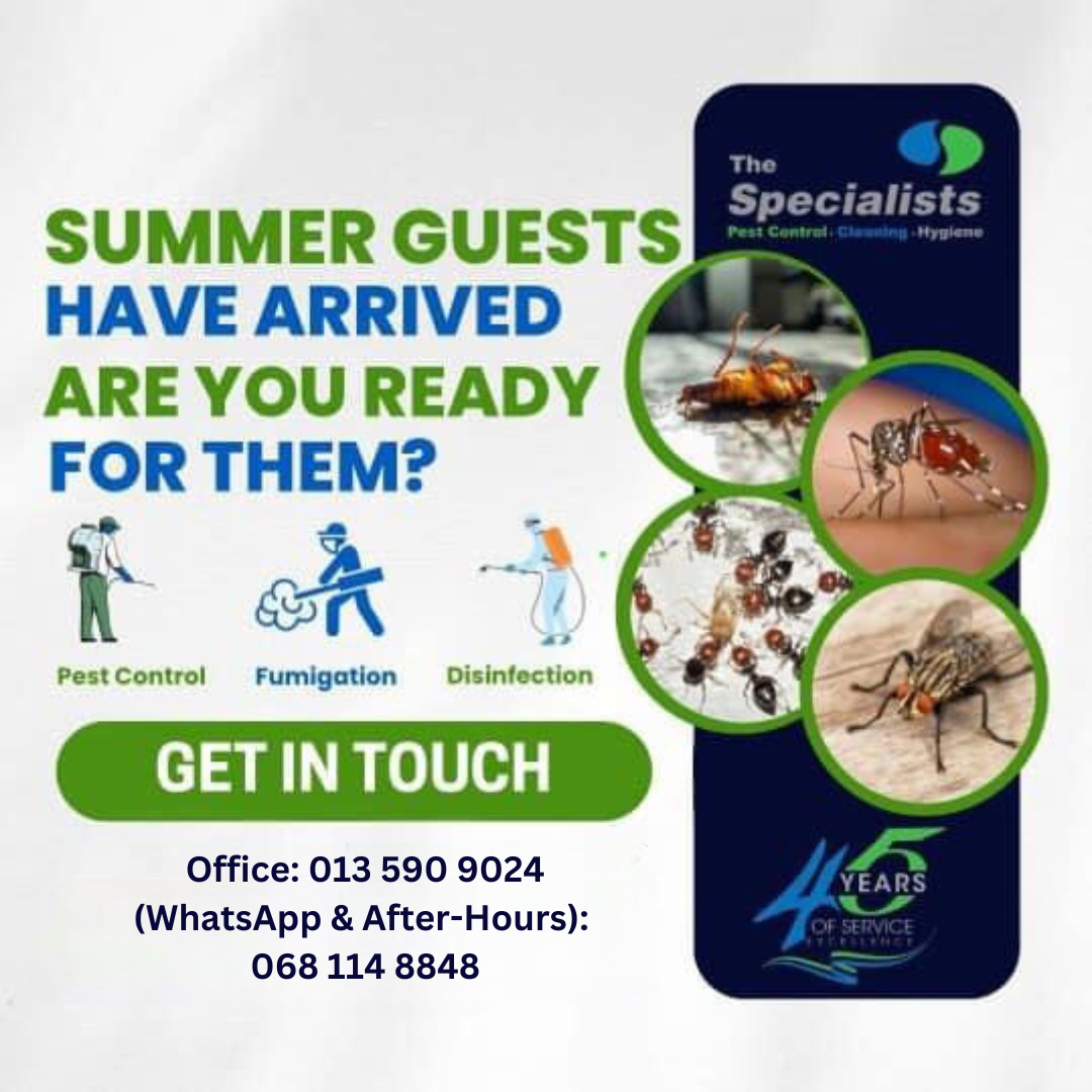 Pest Control Specialists Highveld Facebook ad: Summer pests that may appear