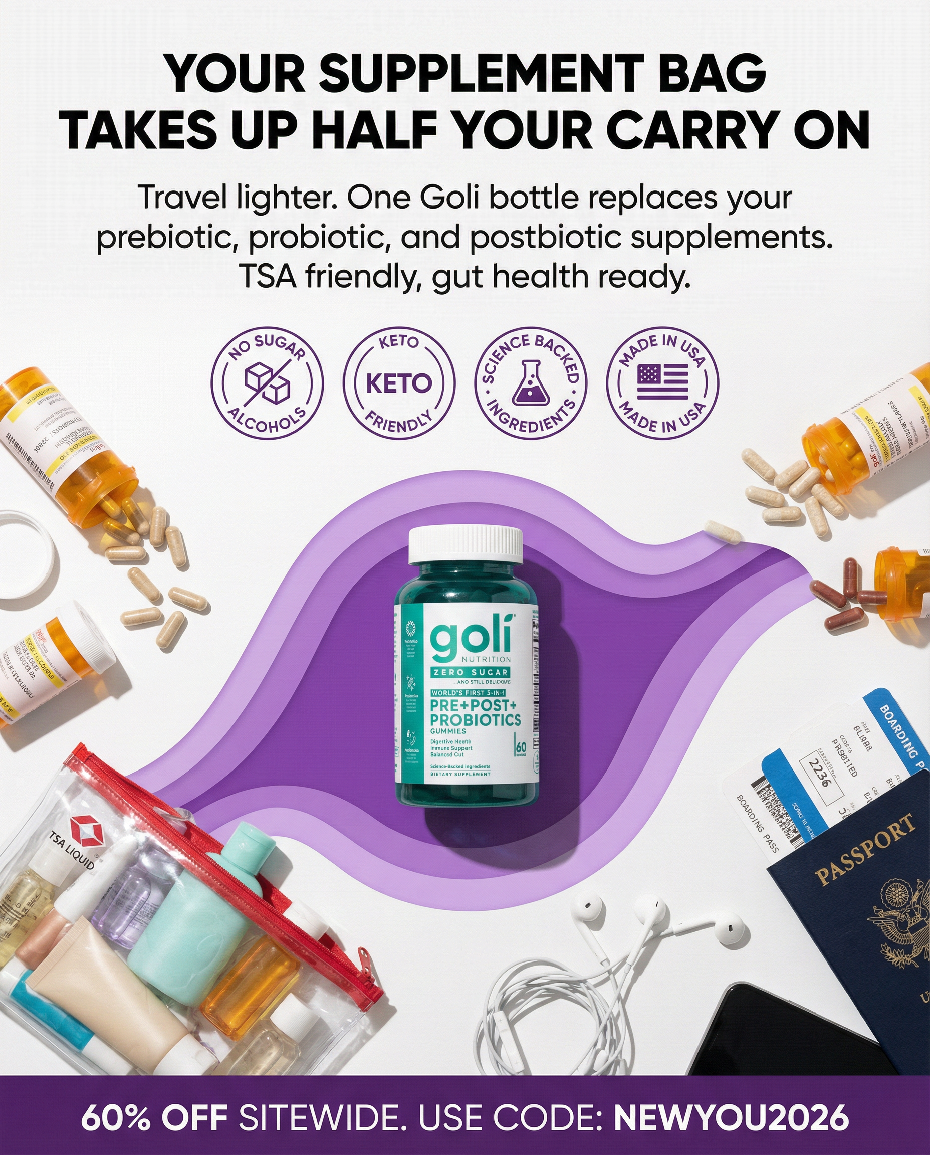Goli Facebook ad: CODE: NEWYOU2026 - 60% OFF! Buy a Bundle Now! Free Shipping