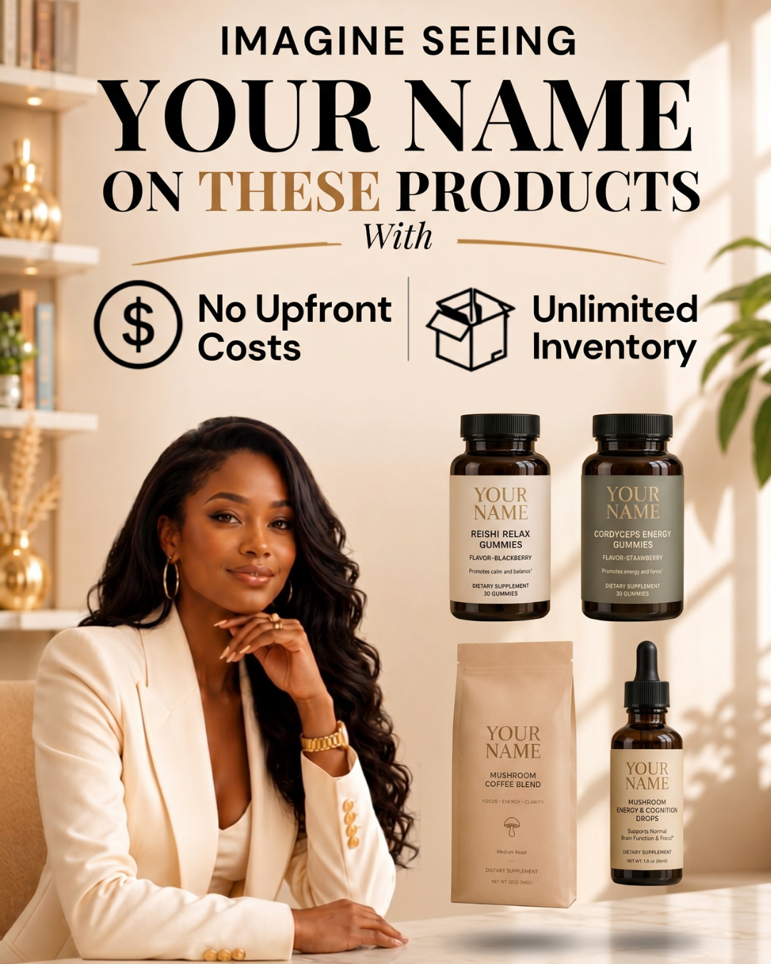 Tymeka Lawrence Facebook ad: Start Your Own Wellness Brand for $0