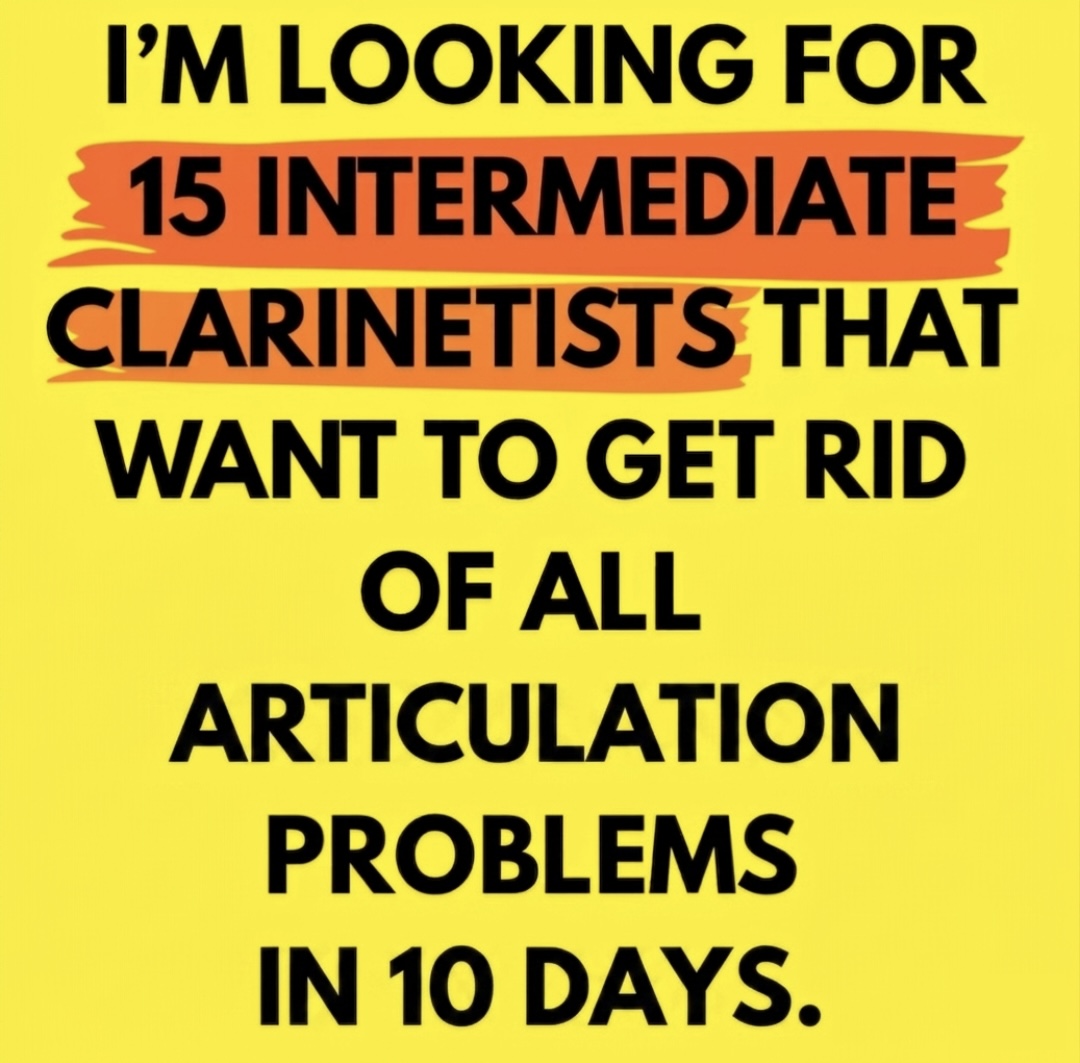 Clarinet Masterclass Facebook ad: Are you an intermediate clarinetist?