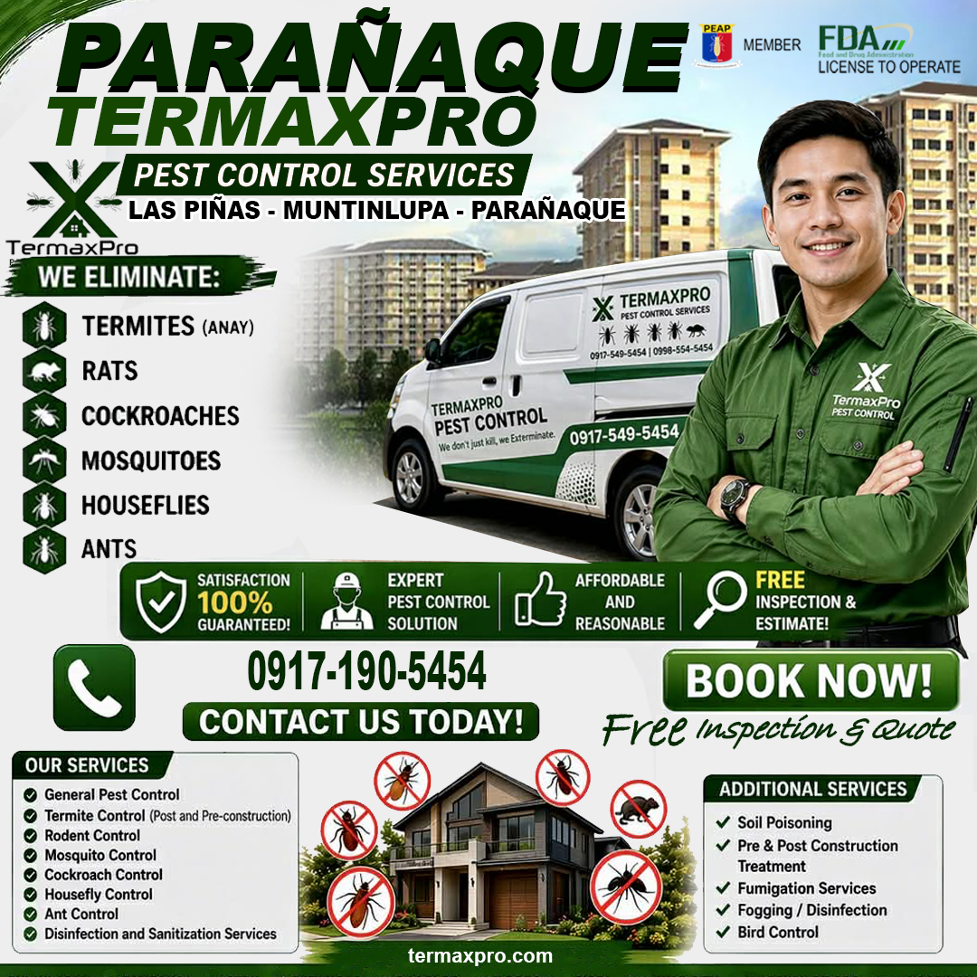 Termite Control/Pest Control -Parañaque-Las Piñas Facebook ad: Your Trusted Partner in Professional Pest Management.