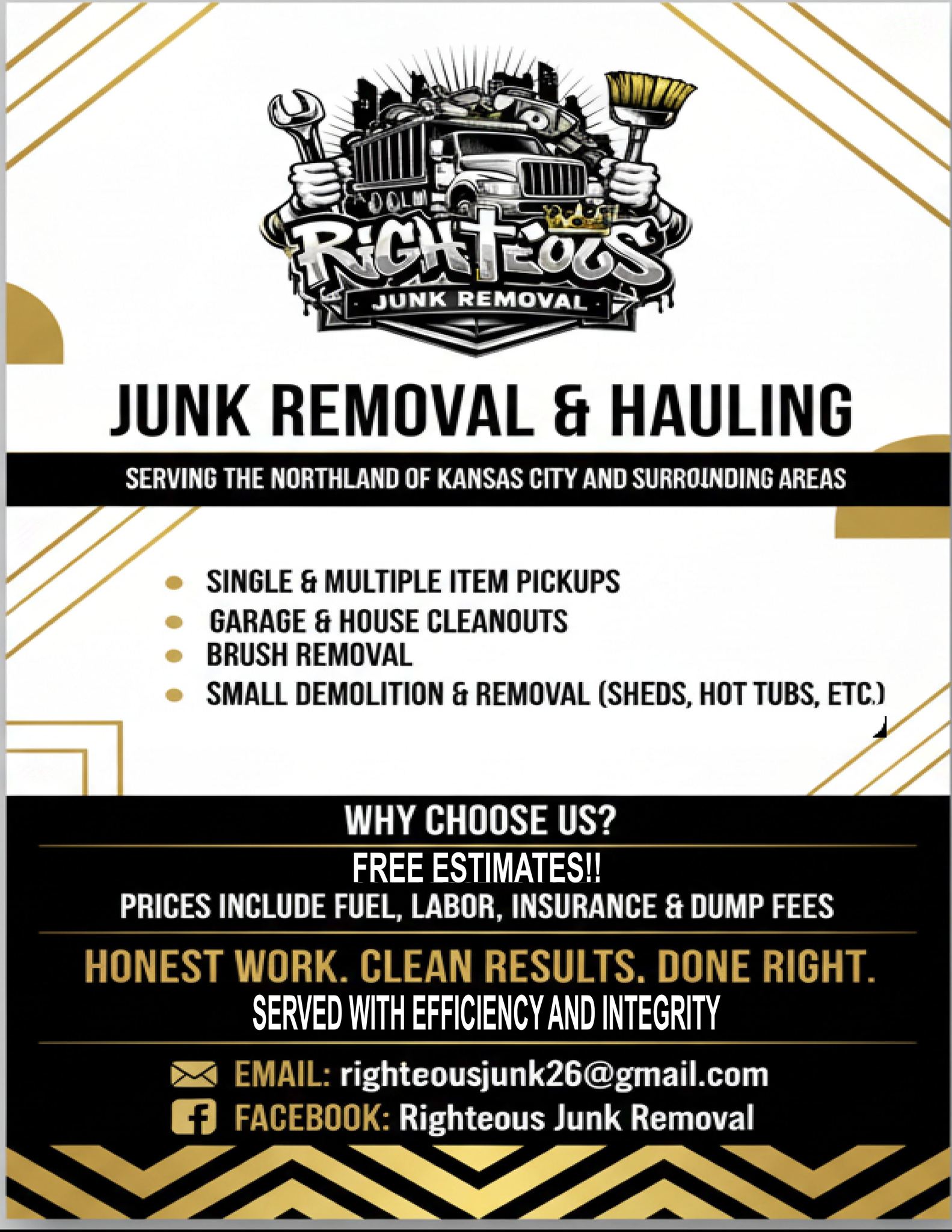 Righteous Junk Removal Facebook ad: Connect with Righteous Junk Removal