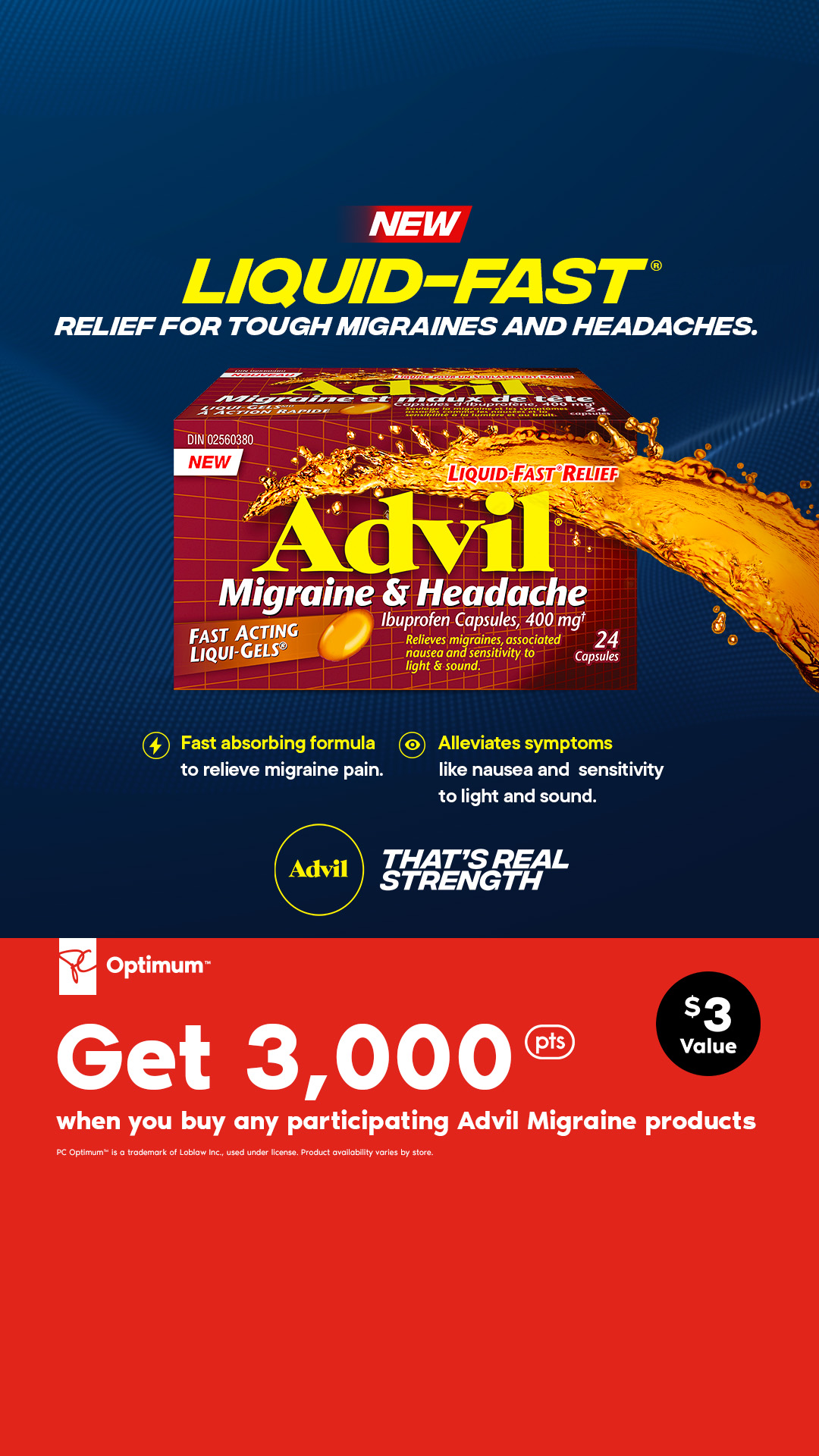Advil Canada Facebook ad: ADVIL - THAT'S REAL STRENGTH