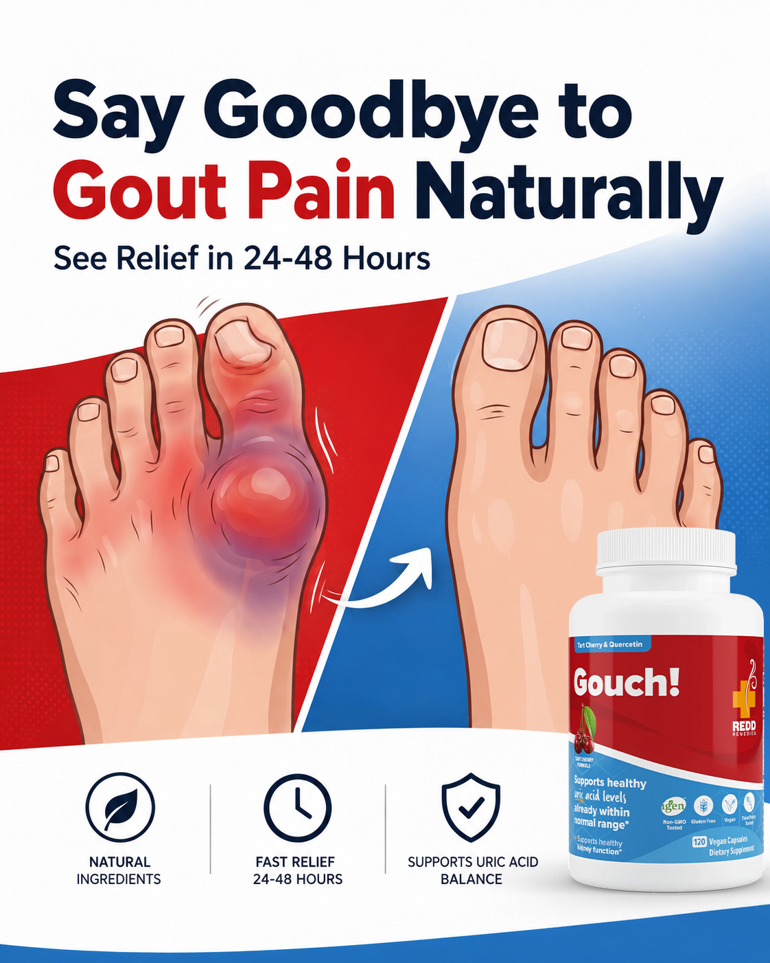 Redd Remedies Facebook ad: I've had gout for 12 years.