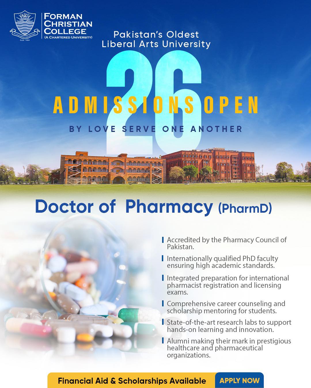 Forman Christian College Facebook ad: PharmD Admissions - FCCU University