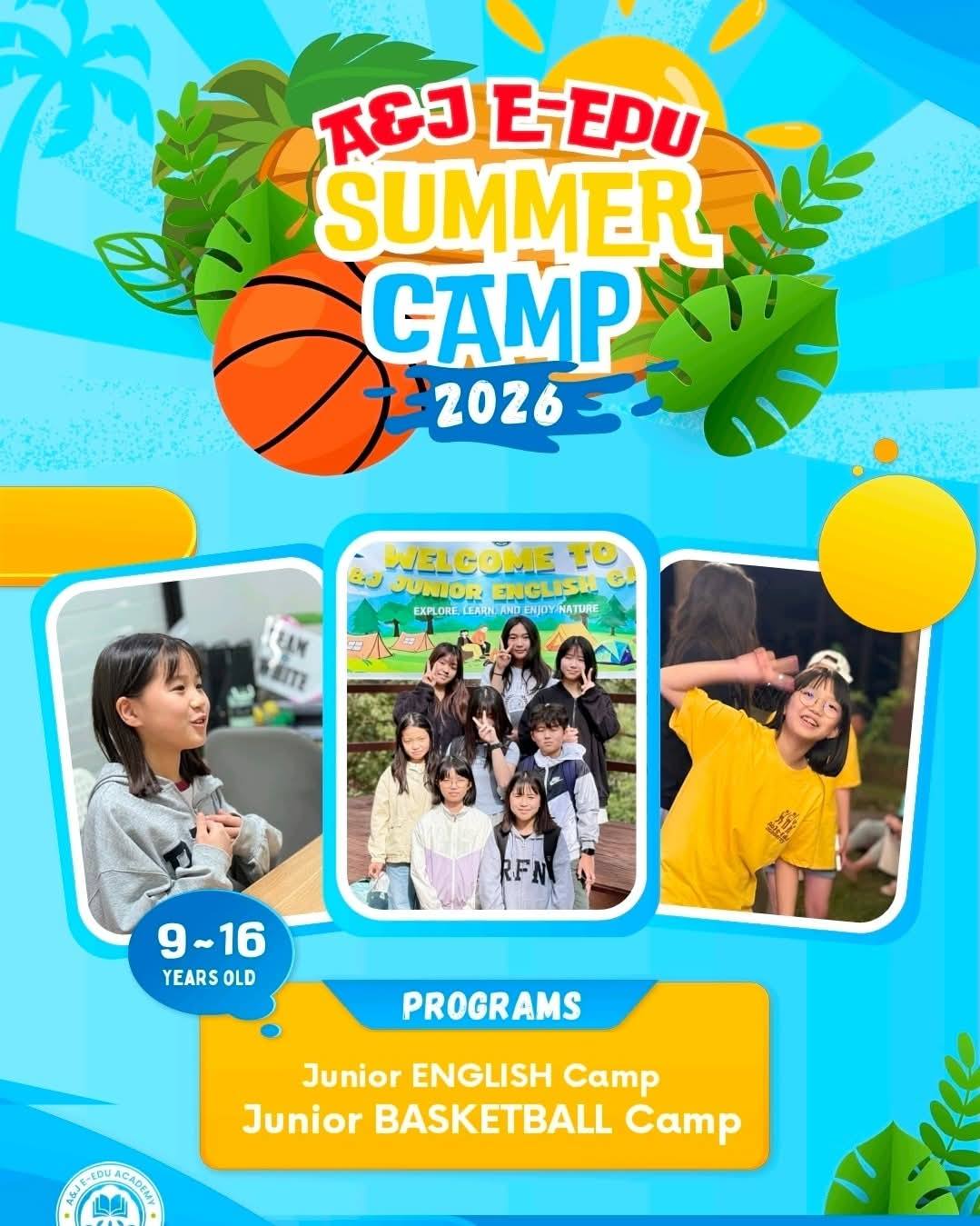 LetsGo Travel and Education Facebook ad: ENGLISH + BASKETBALL JUNIOR SUMMER CAMP 2026 ХЯМДРАЛТАЙ…