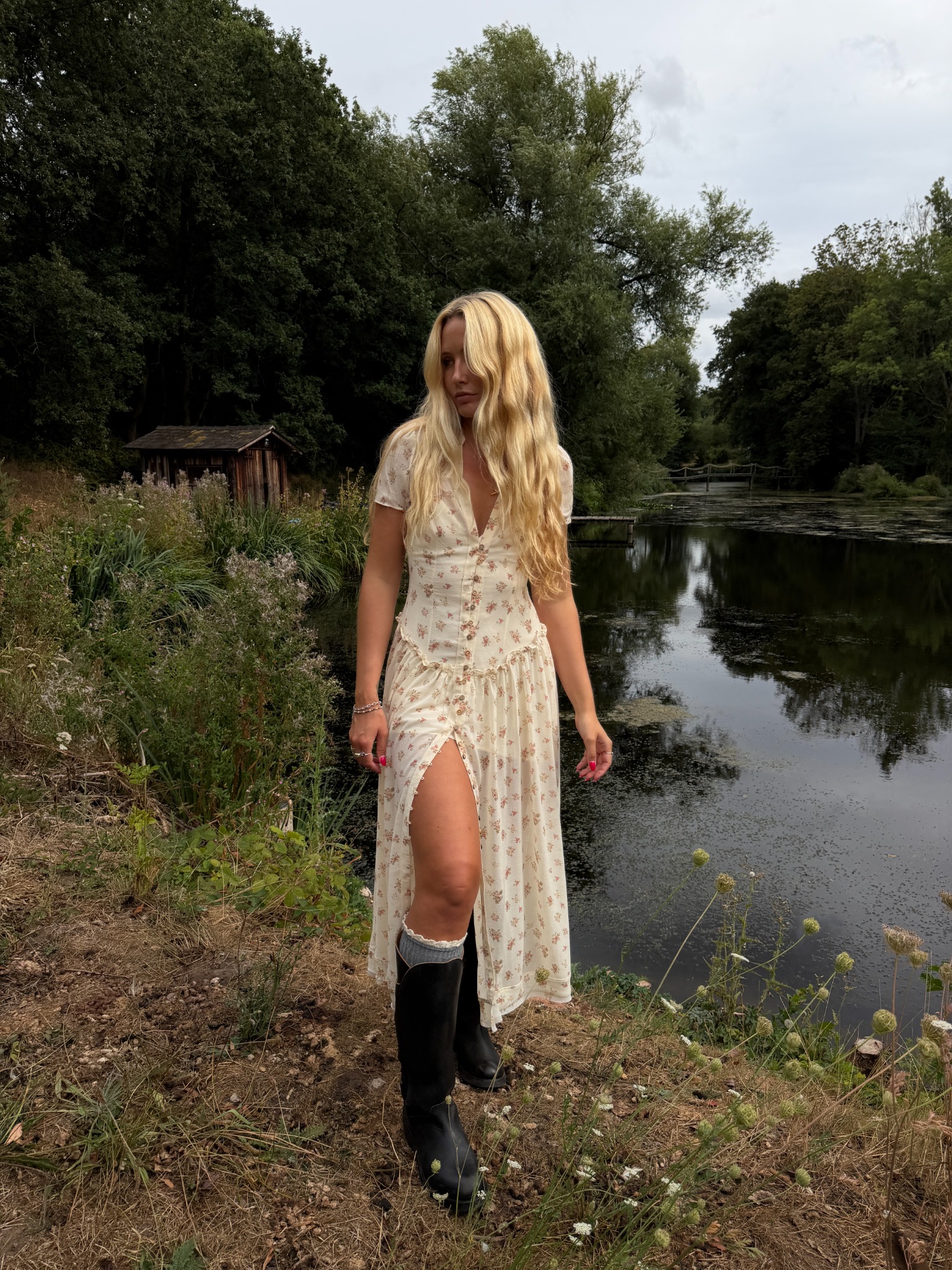 Free People Facebook ad: Falling Petals Maxi Dress