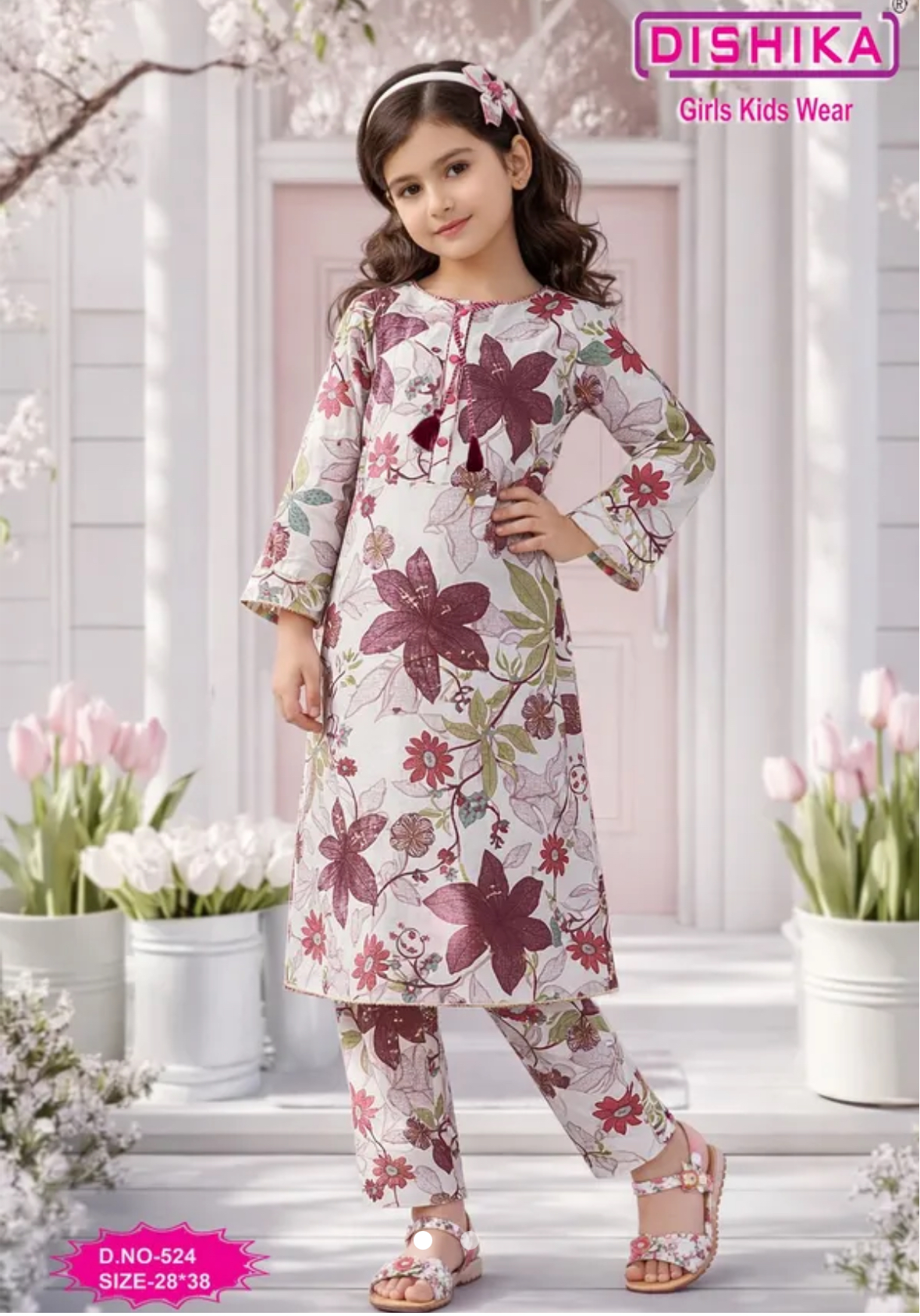 Dishika Facebook ad: Multicolor Cotton Kurta Palazzo Set For Girls