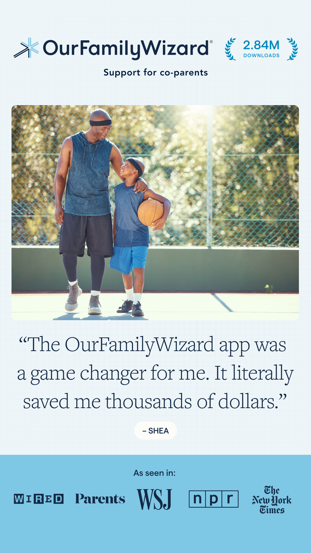 OurFamilyWizard Facebook ad