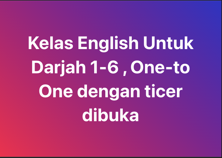 Kelas Bahasa Inggeris Teacher Sharifah Facebook ad
