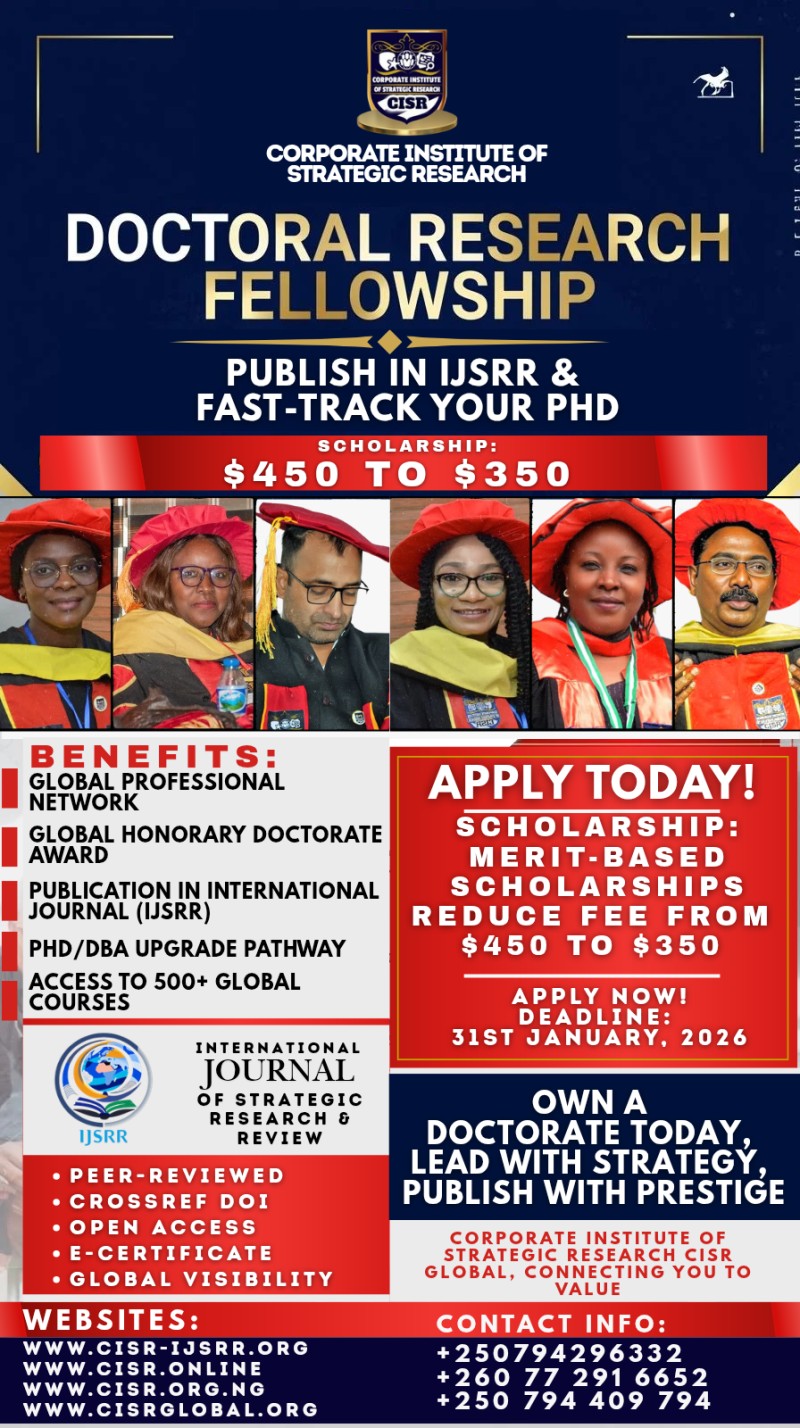 CISR Advertorials & Publications Facebook ad: Buy Doctoral Research Fellowship - Promotion by CORPORATE…