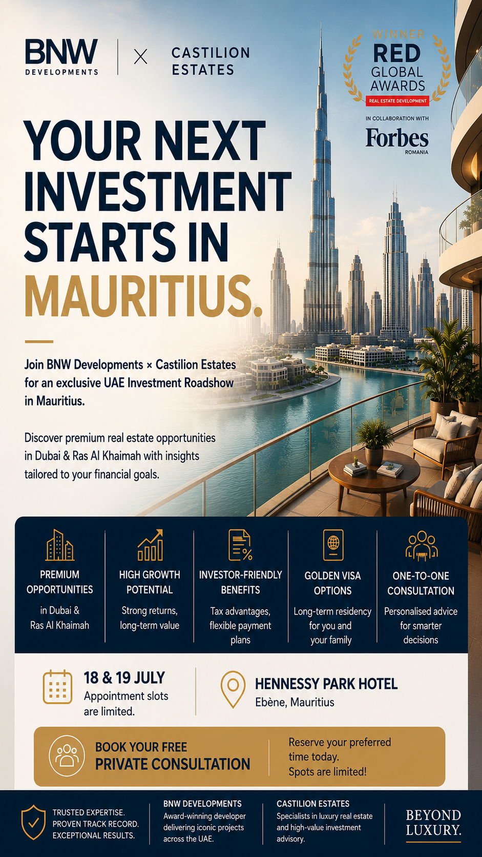 Mungi Mohamed the Dubai Property Connect Facebook ad from Jul 7, 2026