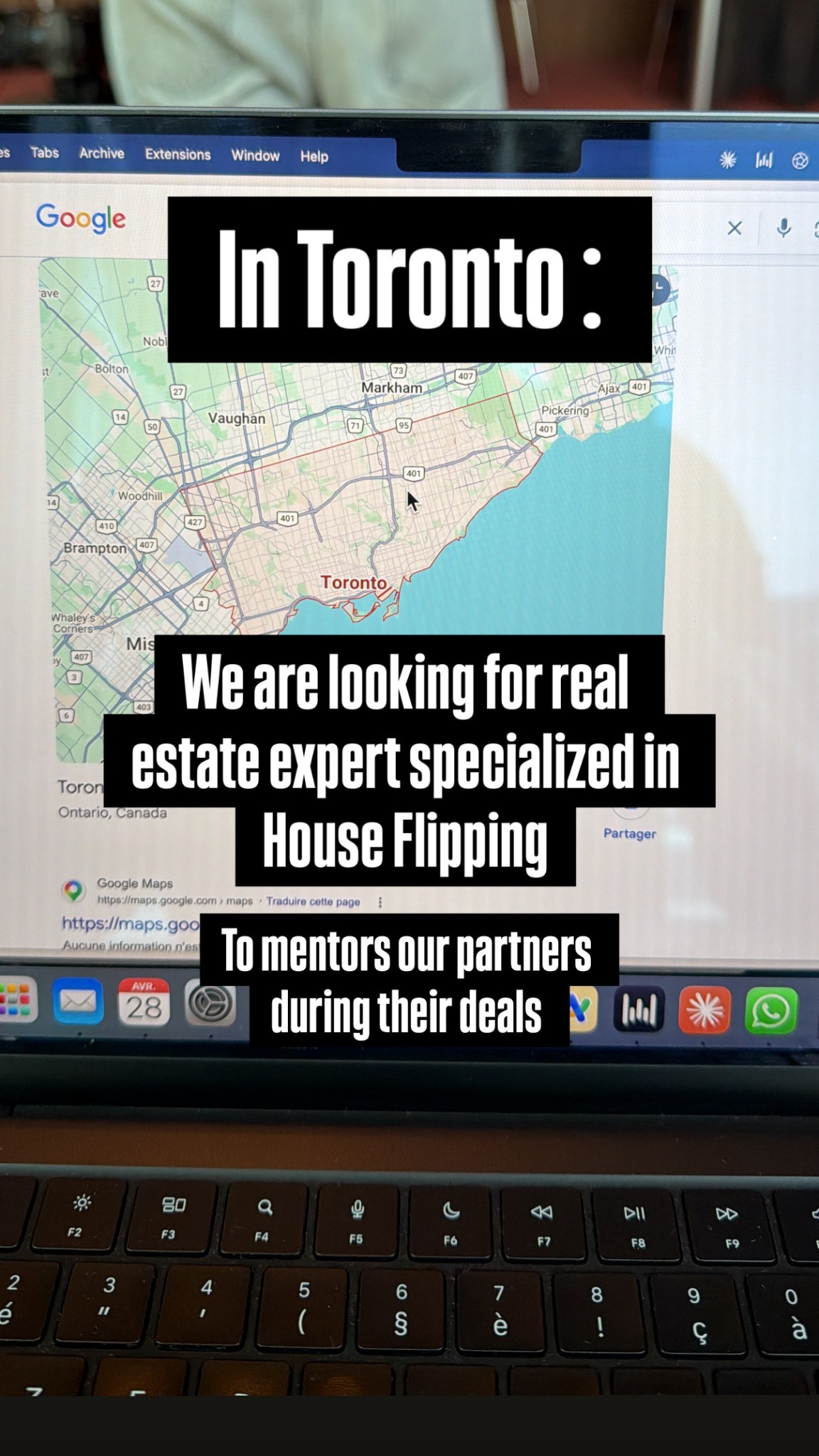 Immo Deals Canada Facebook ad: Freelance Real Estate Mentor Wanted