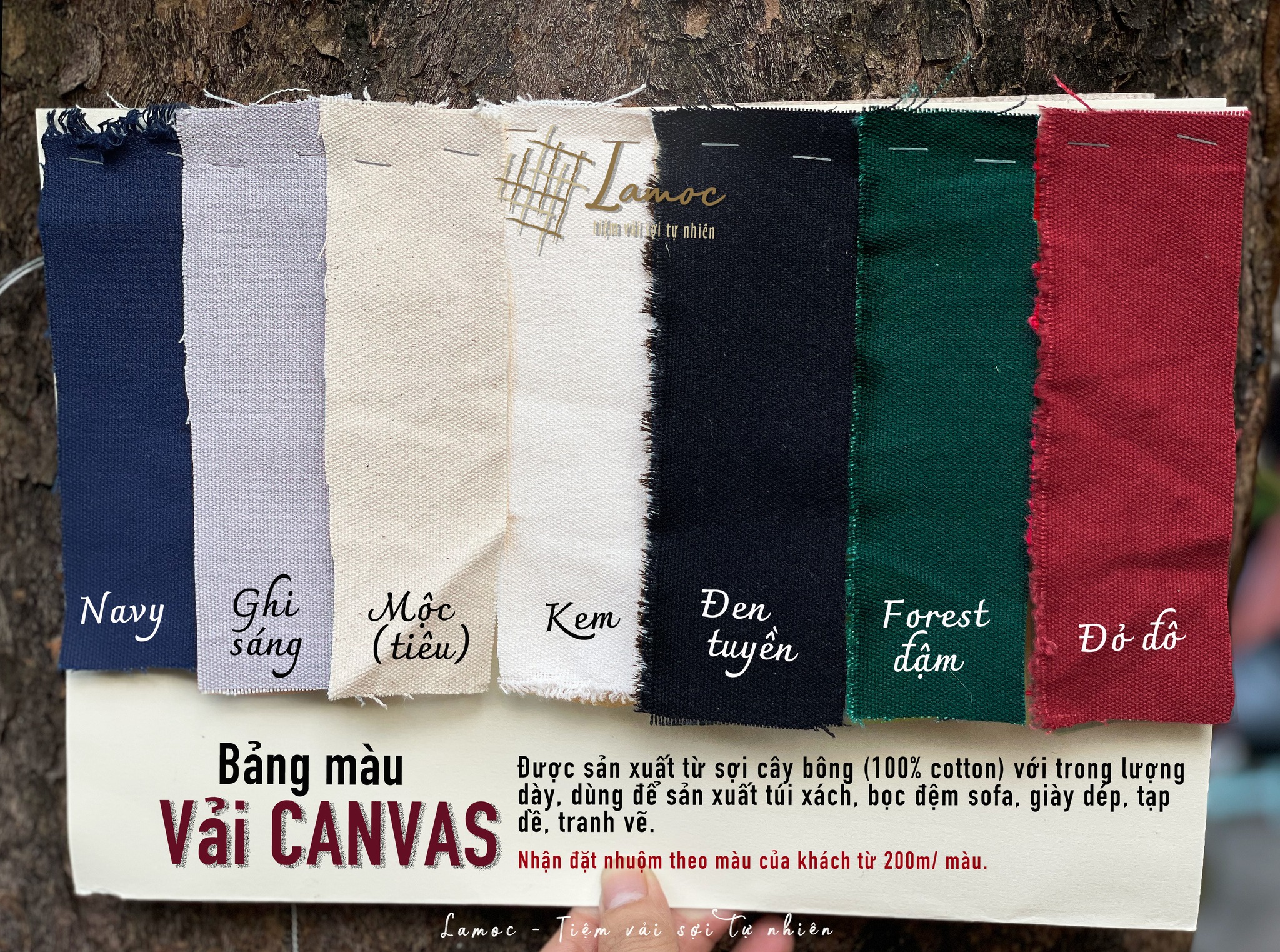 Vải mộc, vải canvas giá sỉ Facebook ad: Bảng màu vải thô Mộc, Đay, Canvas và…
