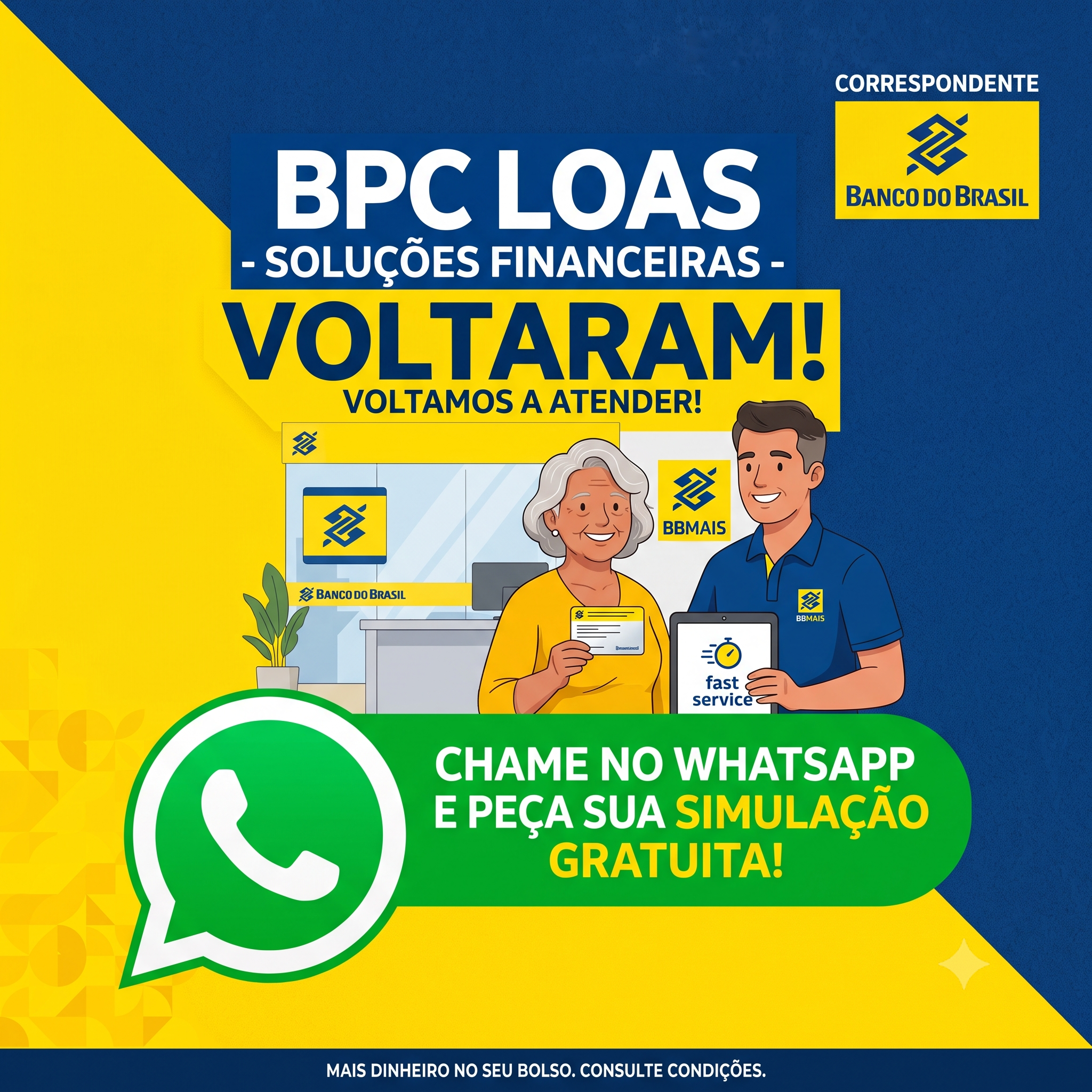 Central do Consignado Facebook ad: Simule pelo WhatsApp agora!