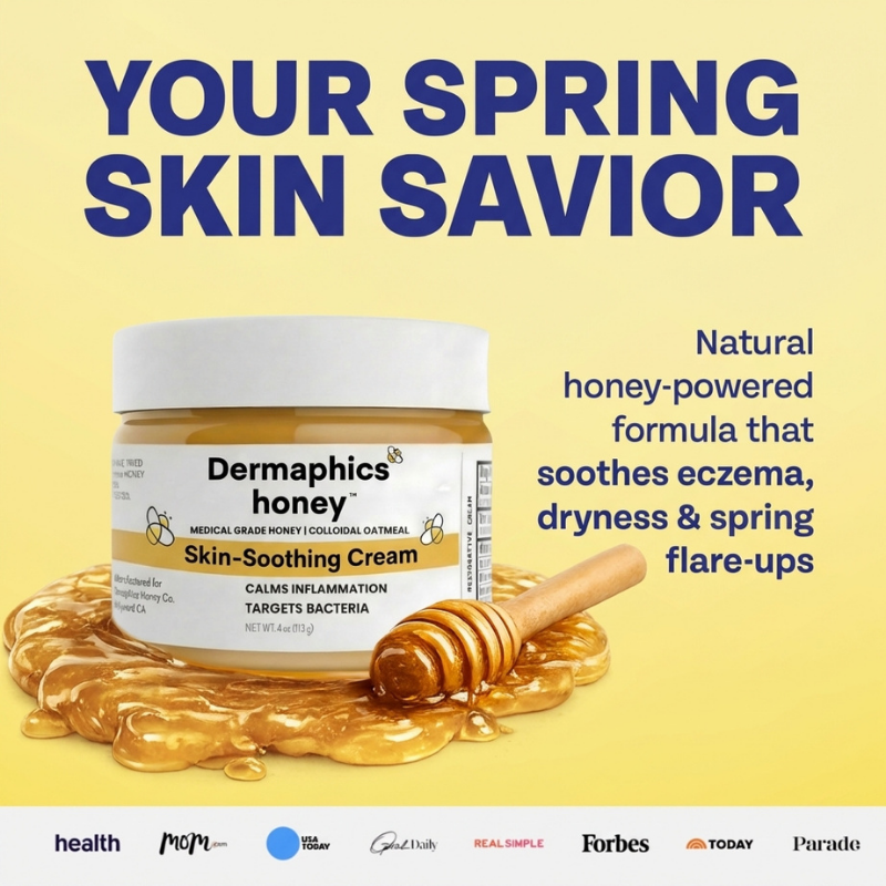 Dermaphics Facebook ad: Your Baby's Skin Has Been Trying To Heal. The Bacteria…