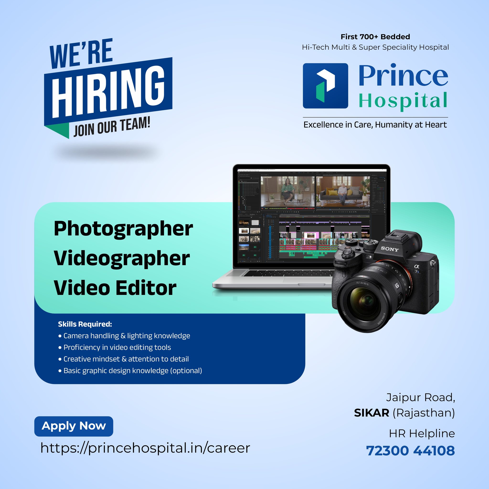 Prince Hospital Sikar, Rajasthan Facebook ad: Career - Prince Hospital