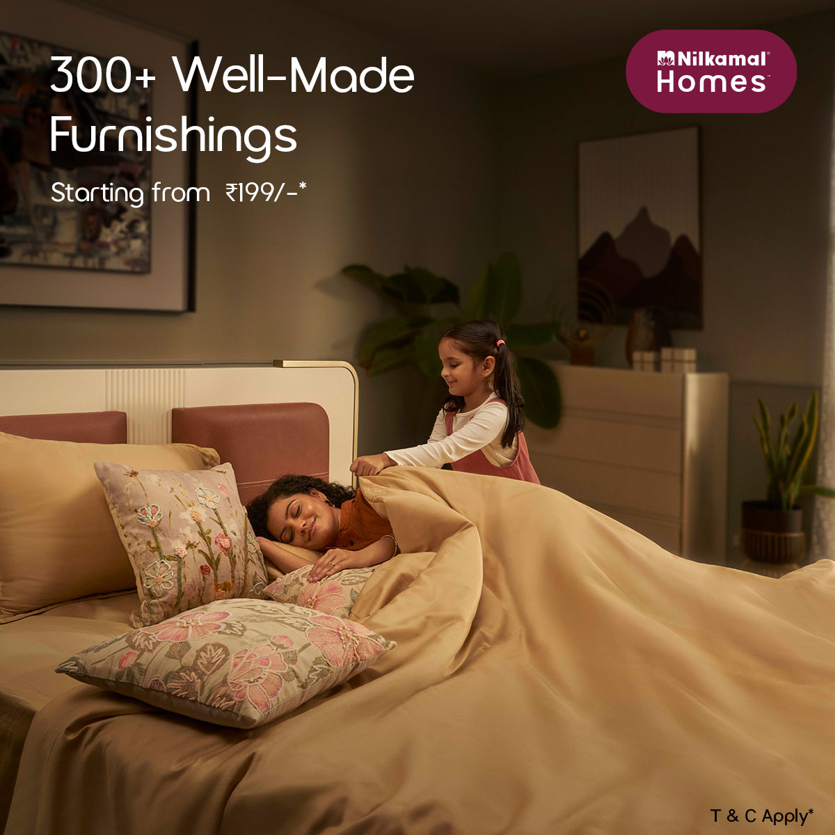 Nilkamal Homes Facebook ad: Every fabric tells a story of comfort.
