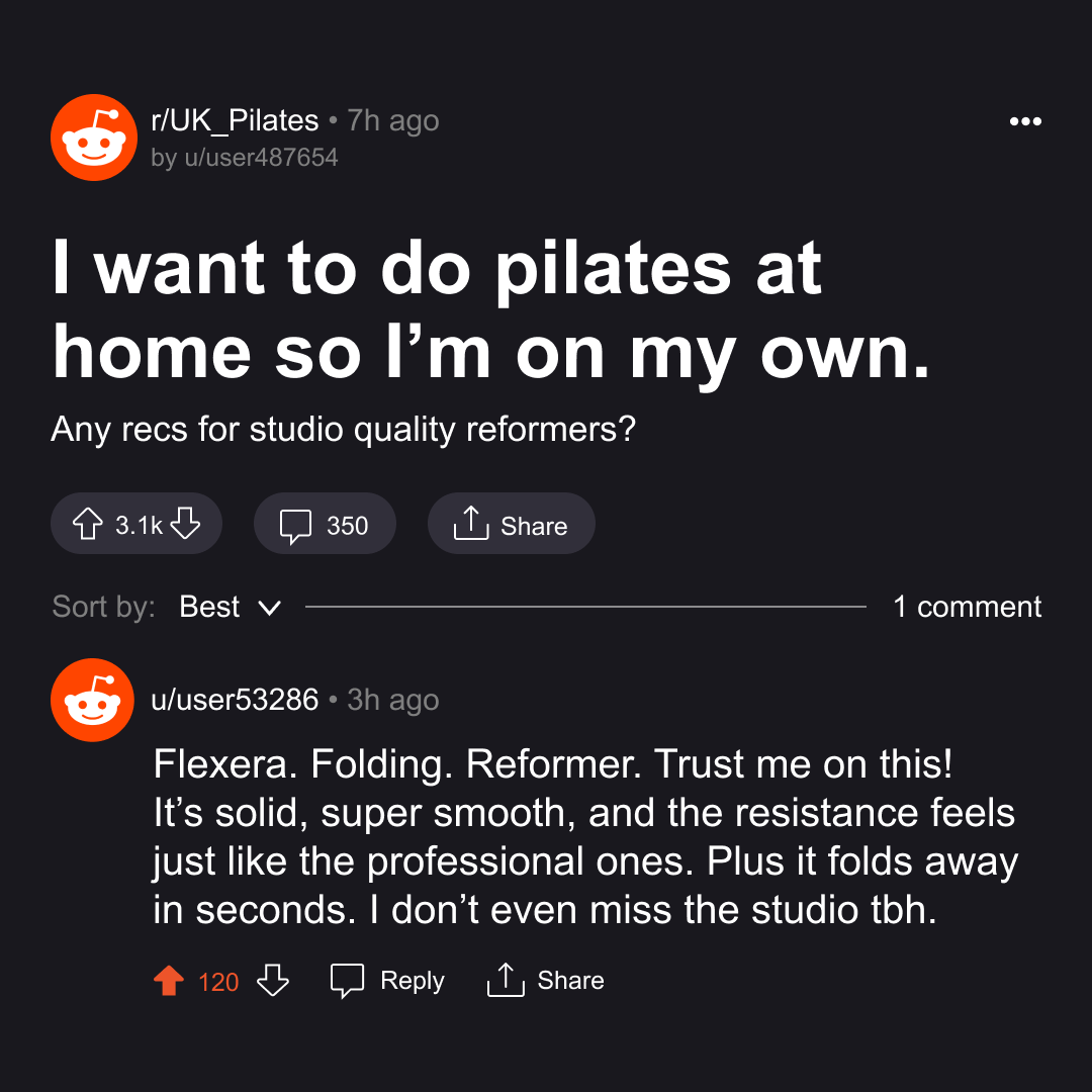 Flexera - At Home Reformer Pilates Facebook ad