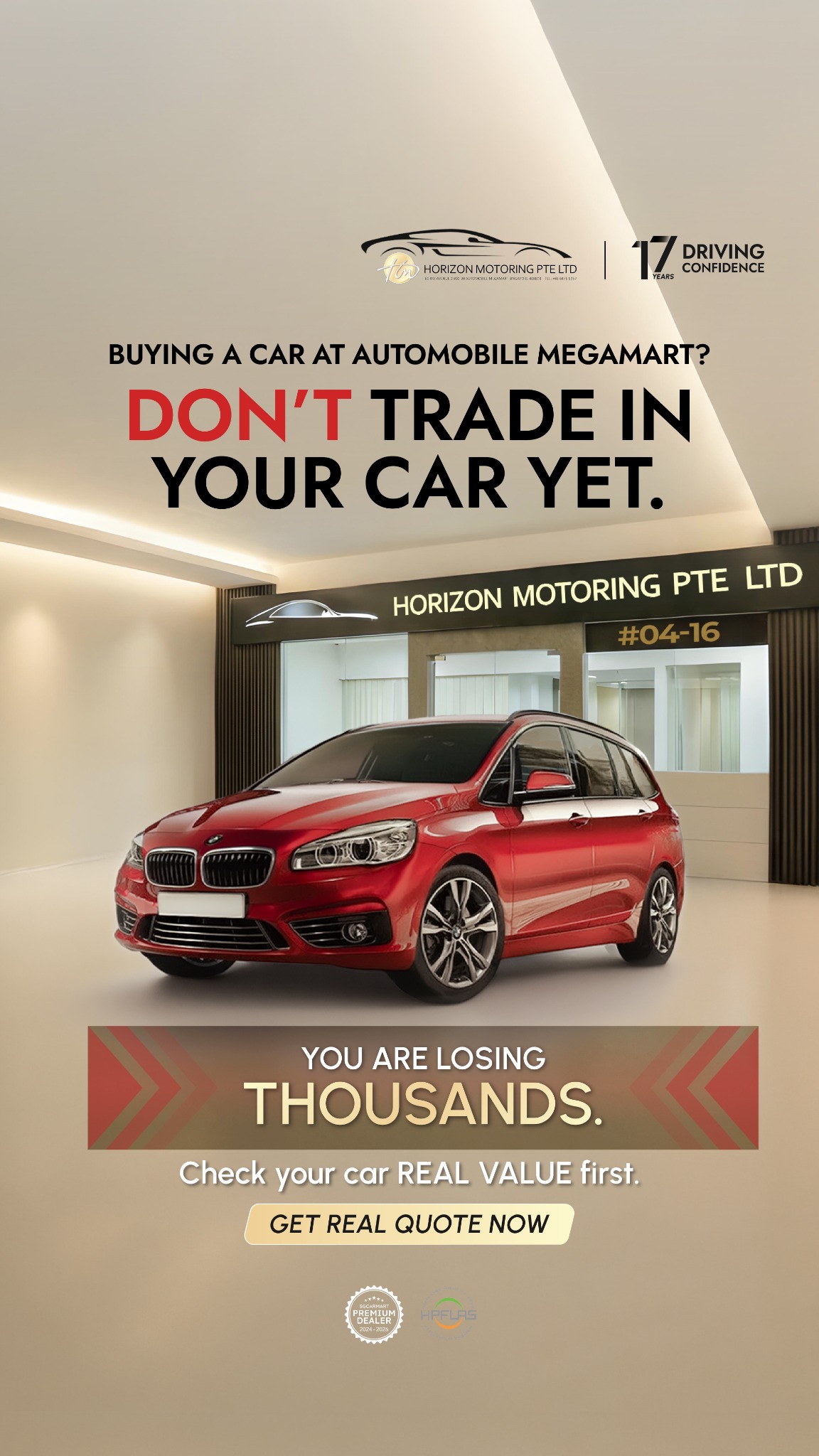 Horizon Motoring Facebook ad: Get Your Real Quote Now!