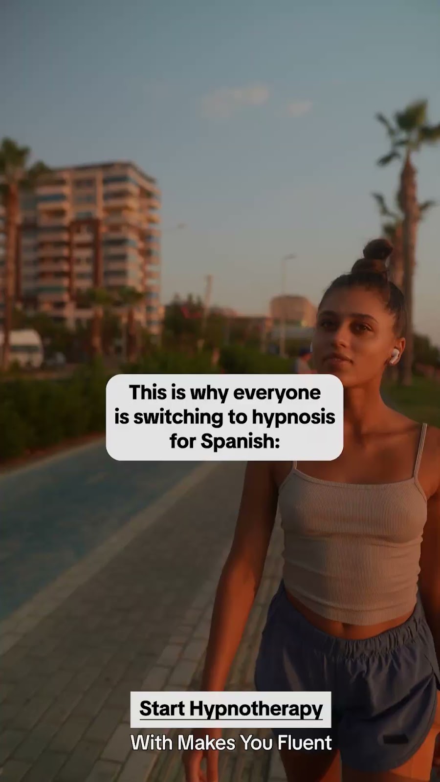 MakesYouFluent Facebook ad: Learn Spanish 2x Faster