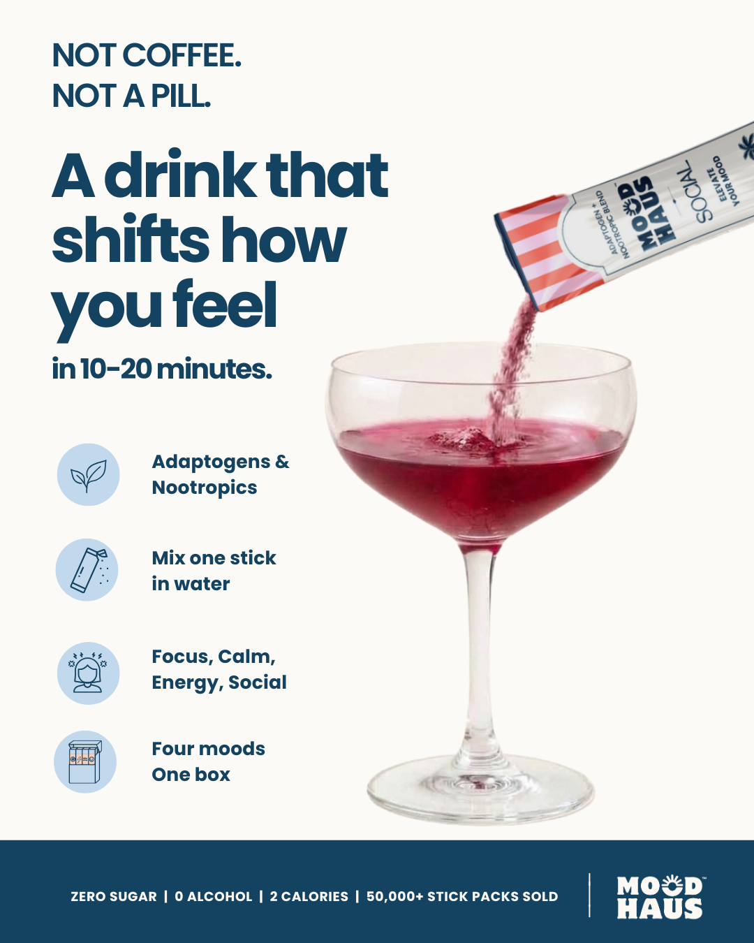 MoodHaus Facebook ad: A drink that shifts how you feel.
