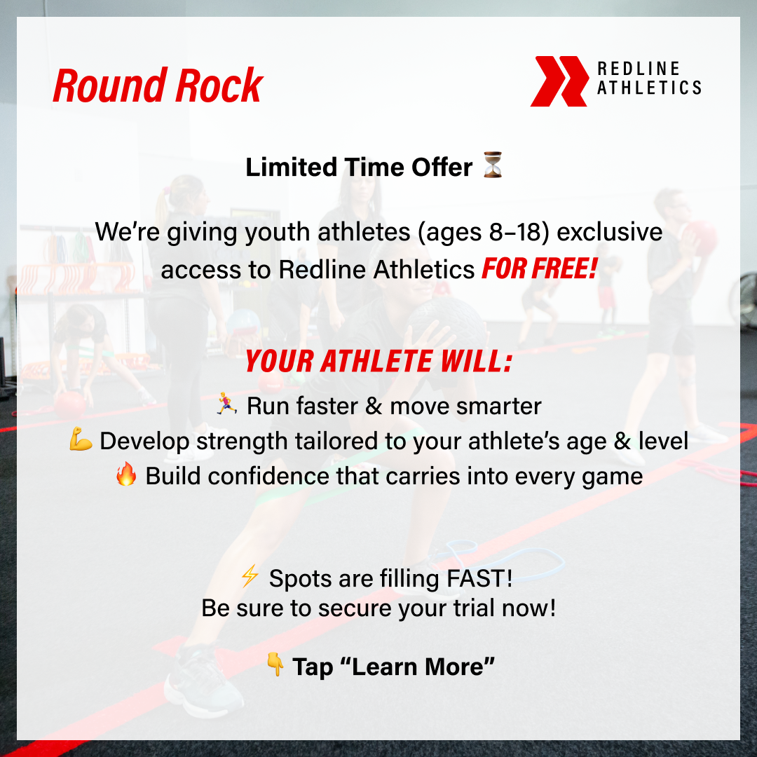 Redline Athletics Round Rock Facebook ad: Youth Athletic Training in Round Rock