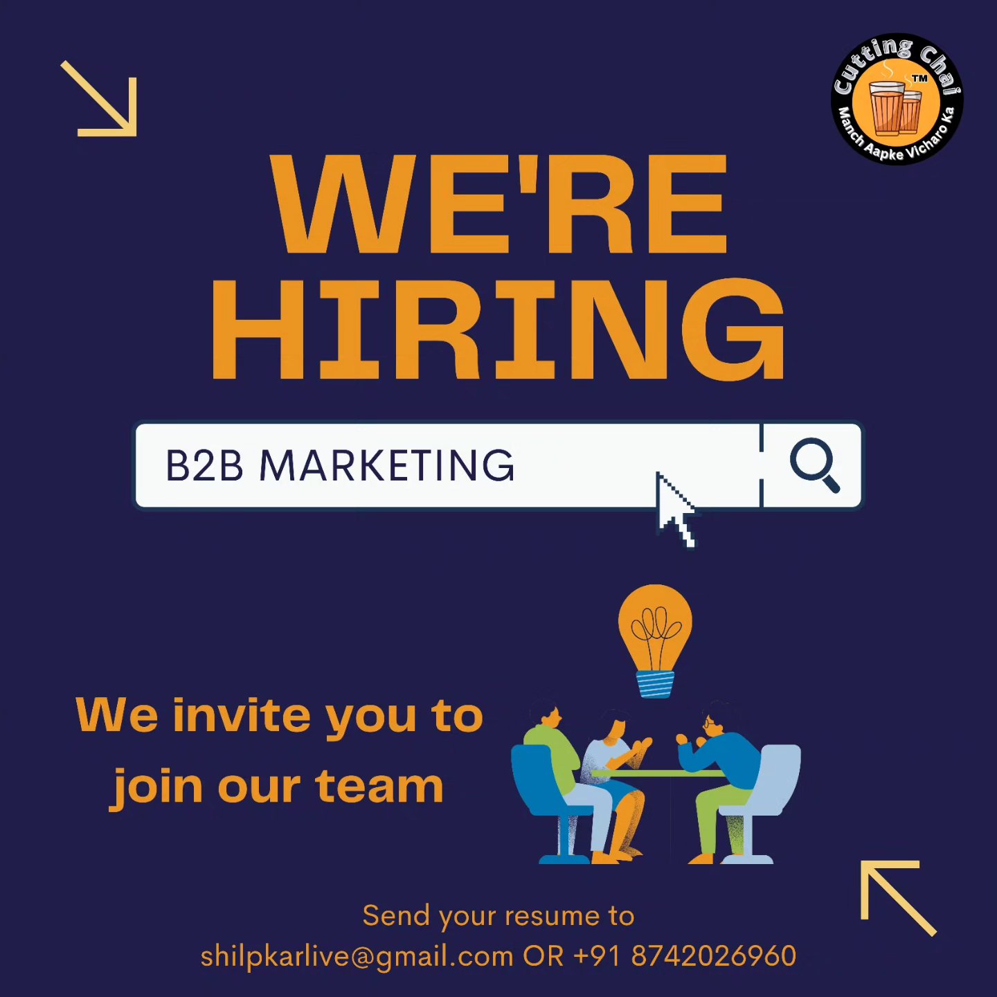 Cutting Chai Facebook ad: We're Hiring! Join Our Team!