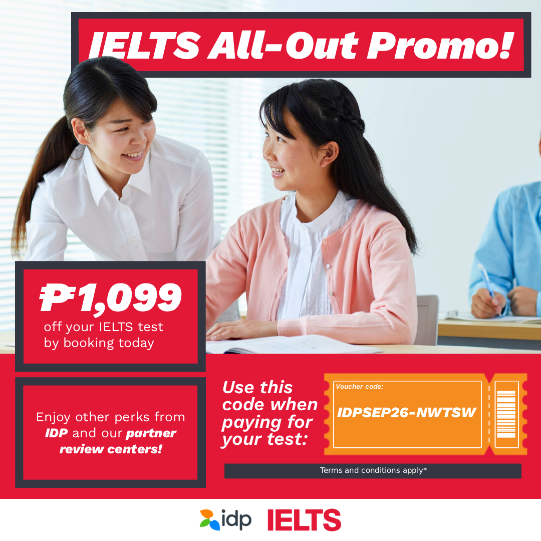IELTS IDP Education Facebook ad: IDP IELTS on Computer: All-Out Promo Philippines
