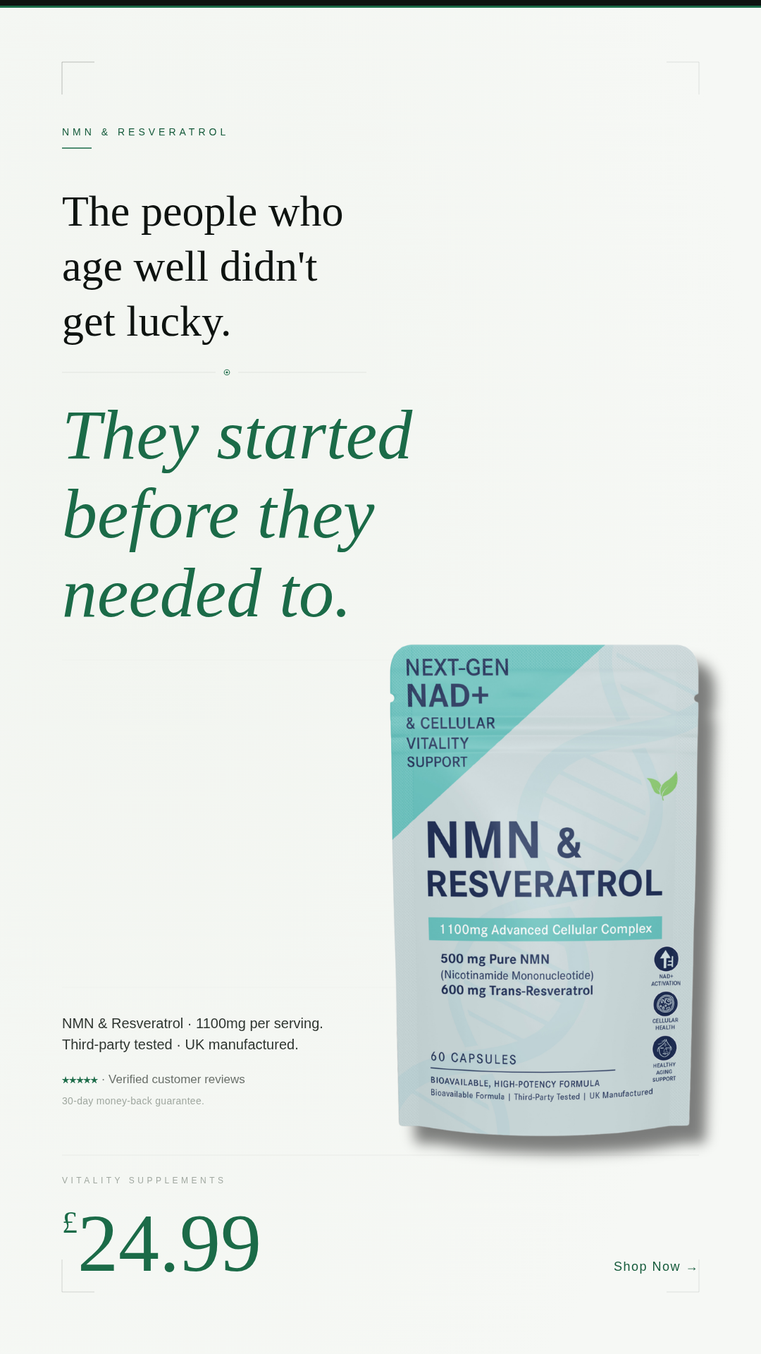 Vitality Supplements Facebook ad from Jun 12, 2026