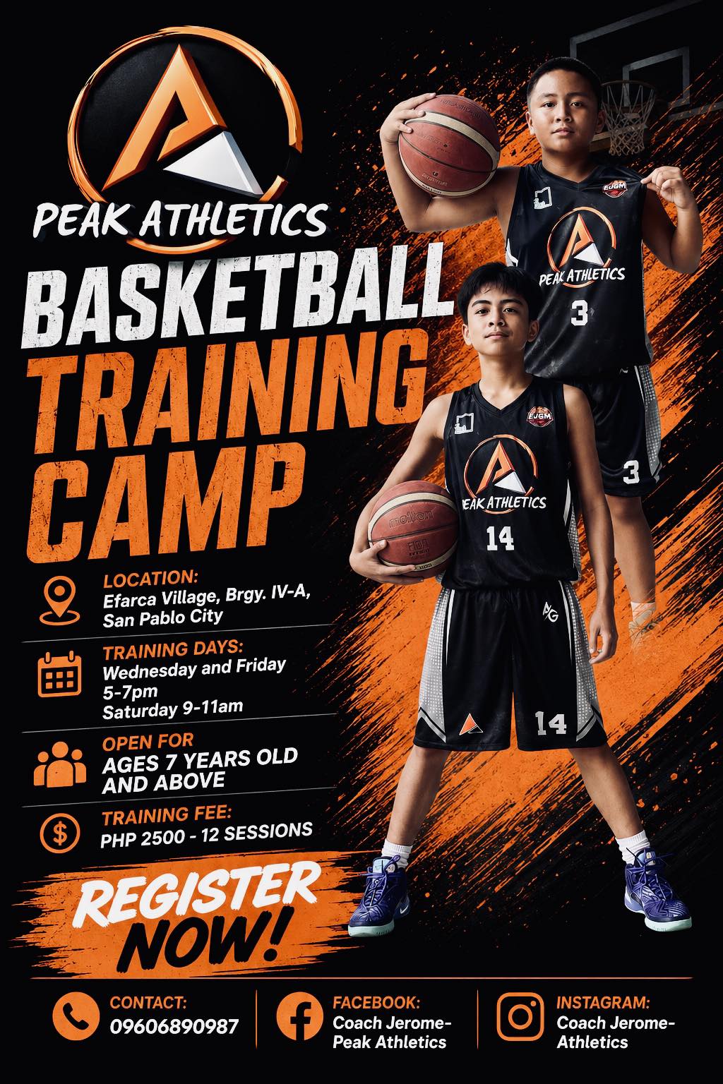 Coach Jerome- Peak Athletics Facebook ad: DREAM BIG. TRAIN HARD.