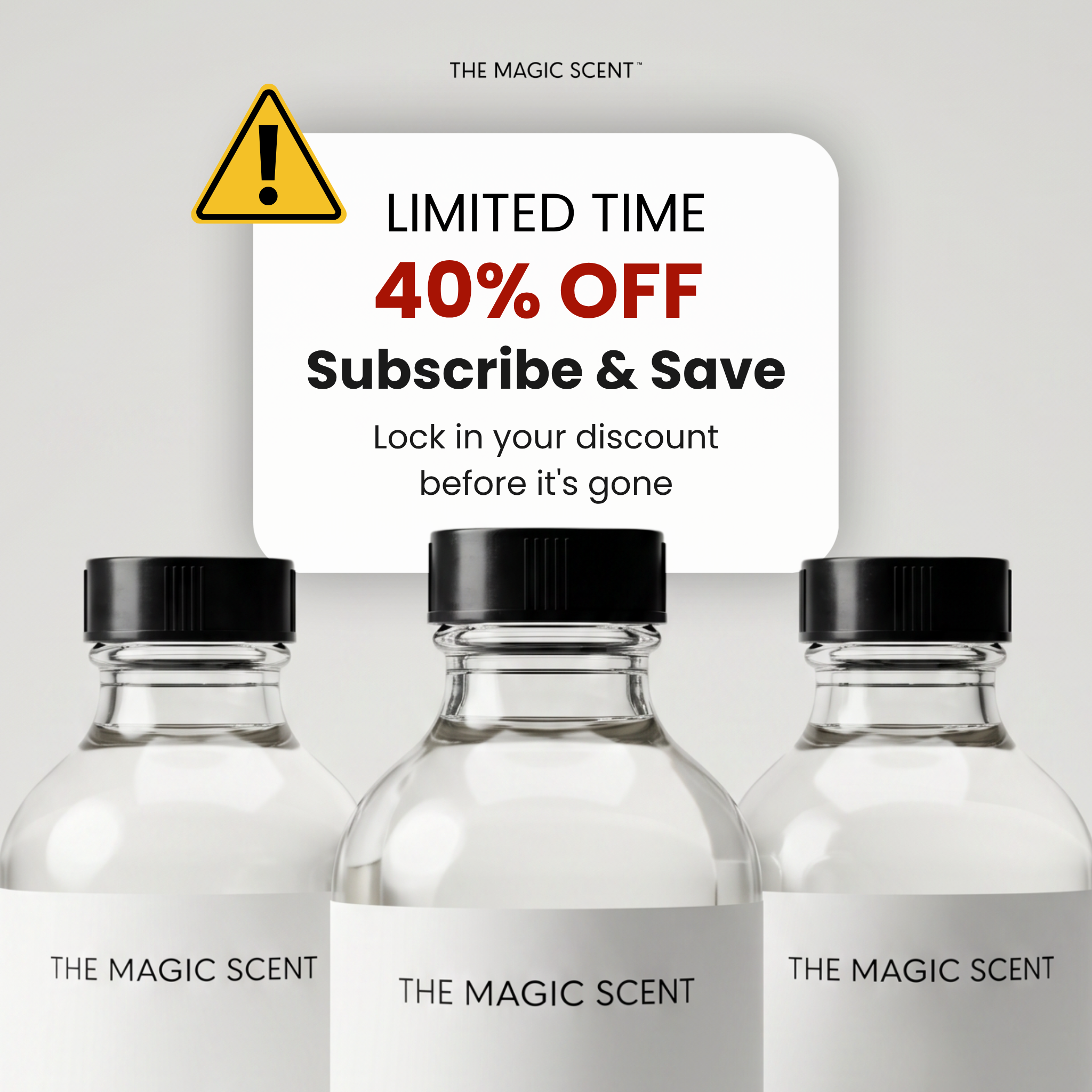 The Magic Scent Facebook ad: Subscribe & Save 40% on Diffuser Oils