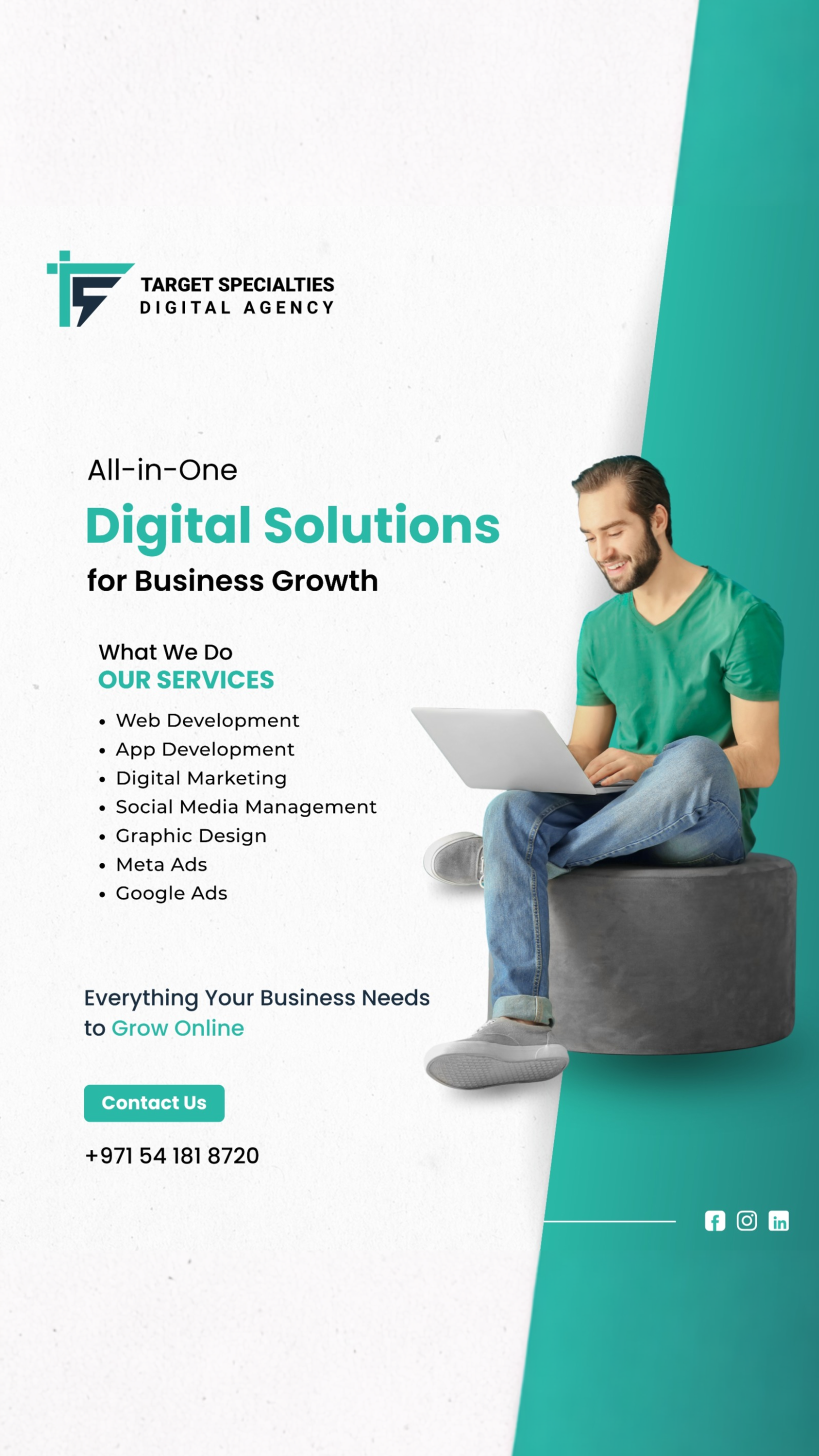 Target Specialties Marketing Agency Facebook ad: Let’s grow your business together.
