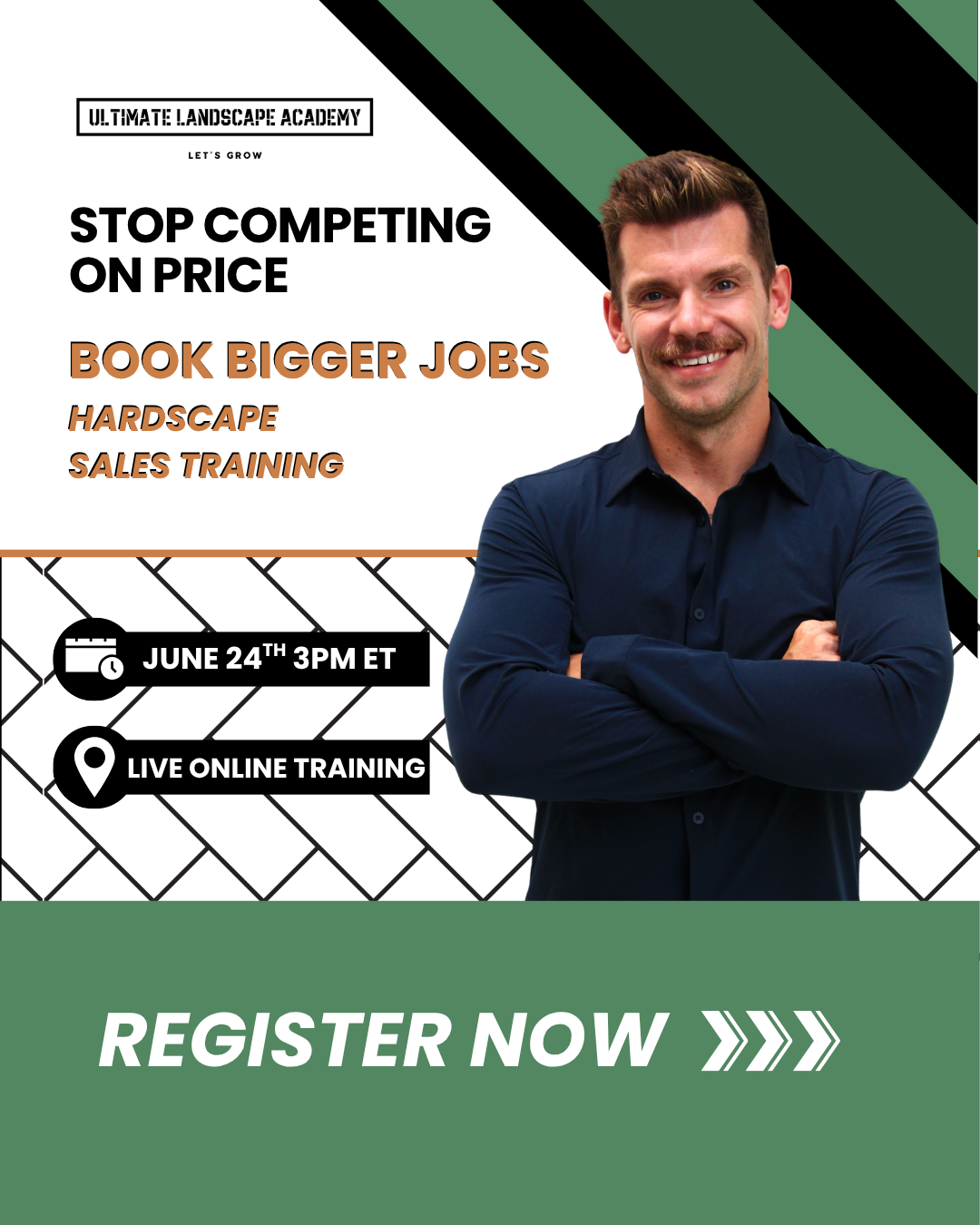 Andrew Letersky Facebook ad: Book Bigger Jobs Live Sales Training June 24th