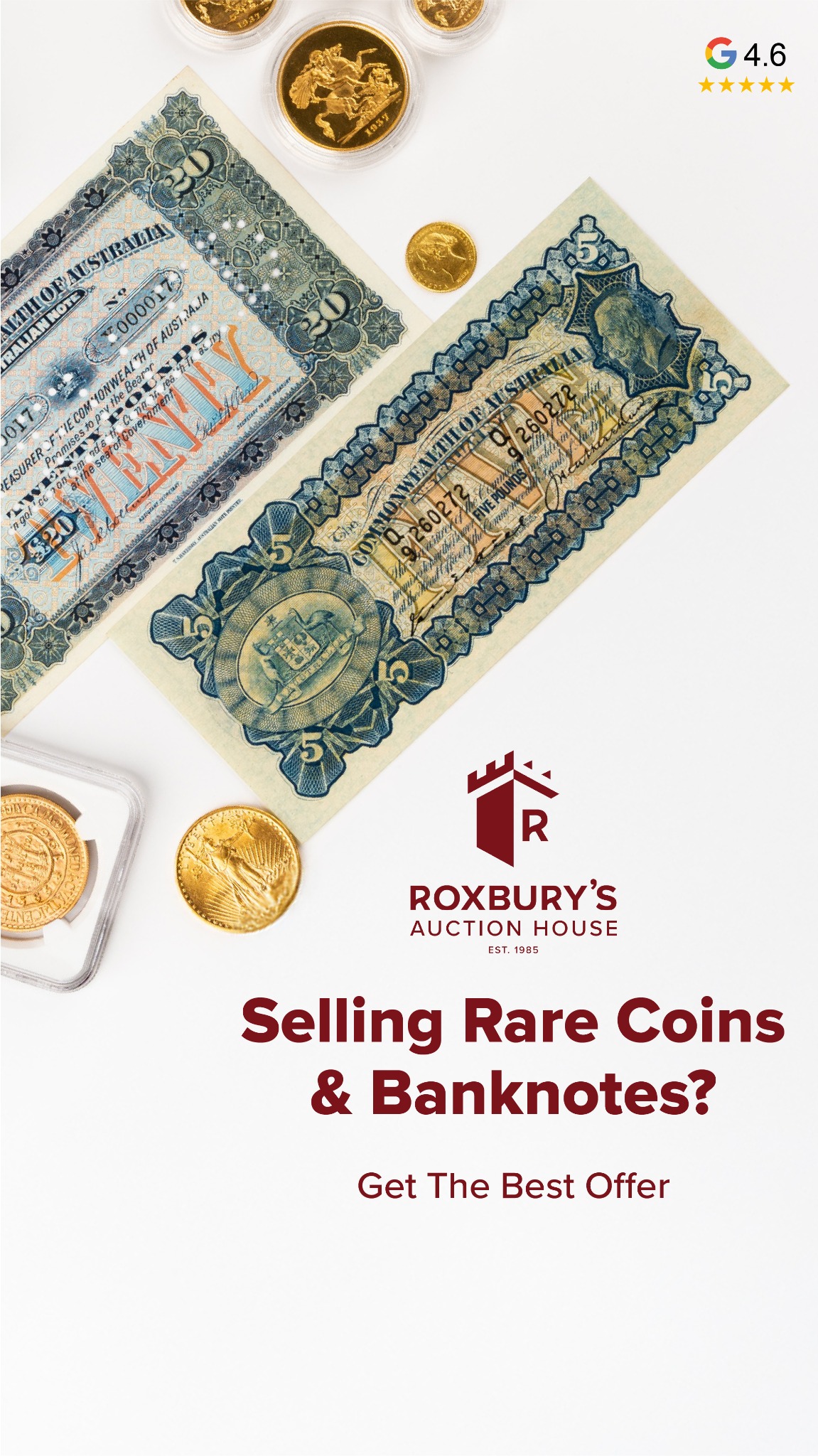 Roxbury's Auction House Facebook ad