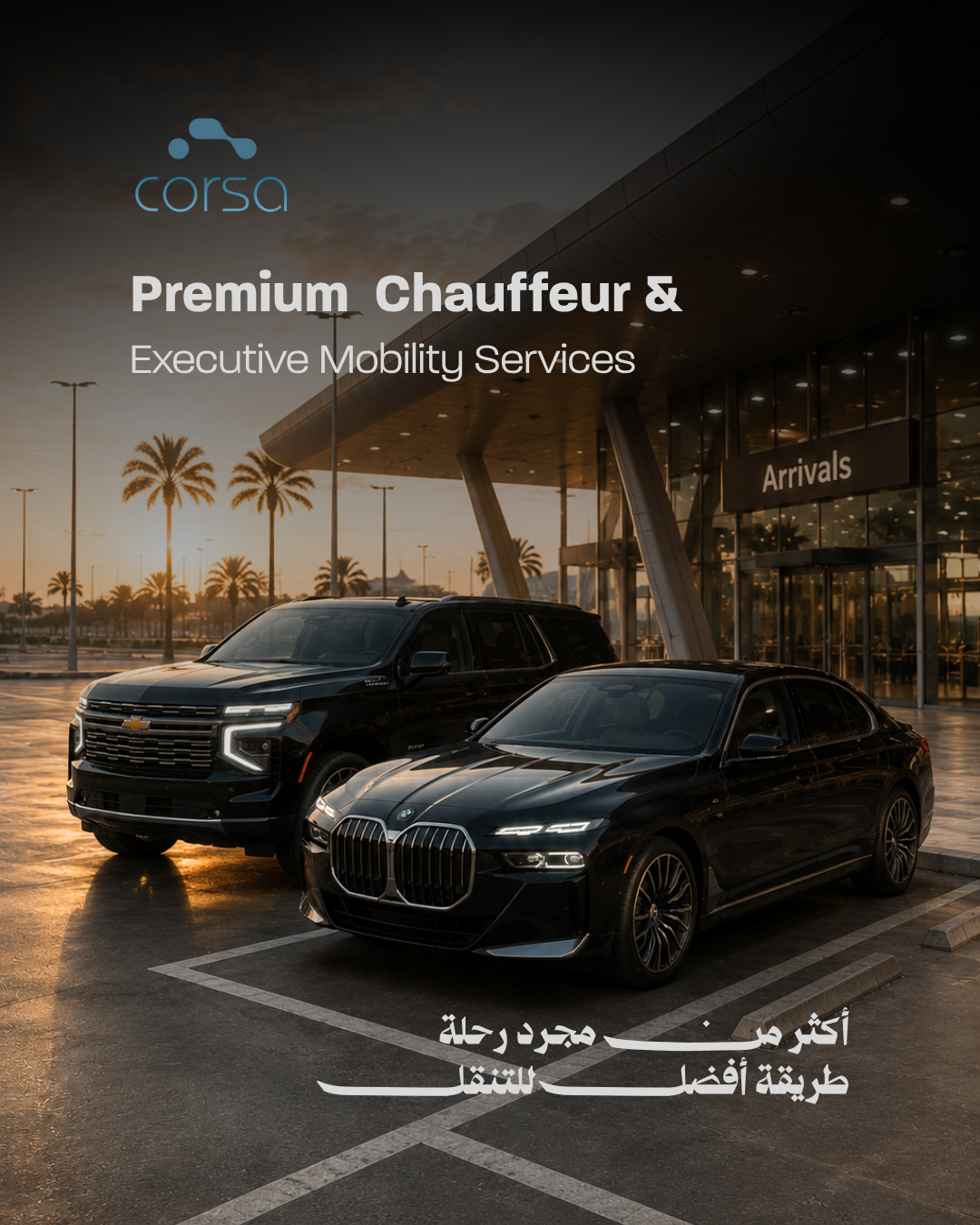 Corsa Chauffeur Service Facebook ad: We provides professionally managed chauffeur and executive…