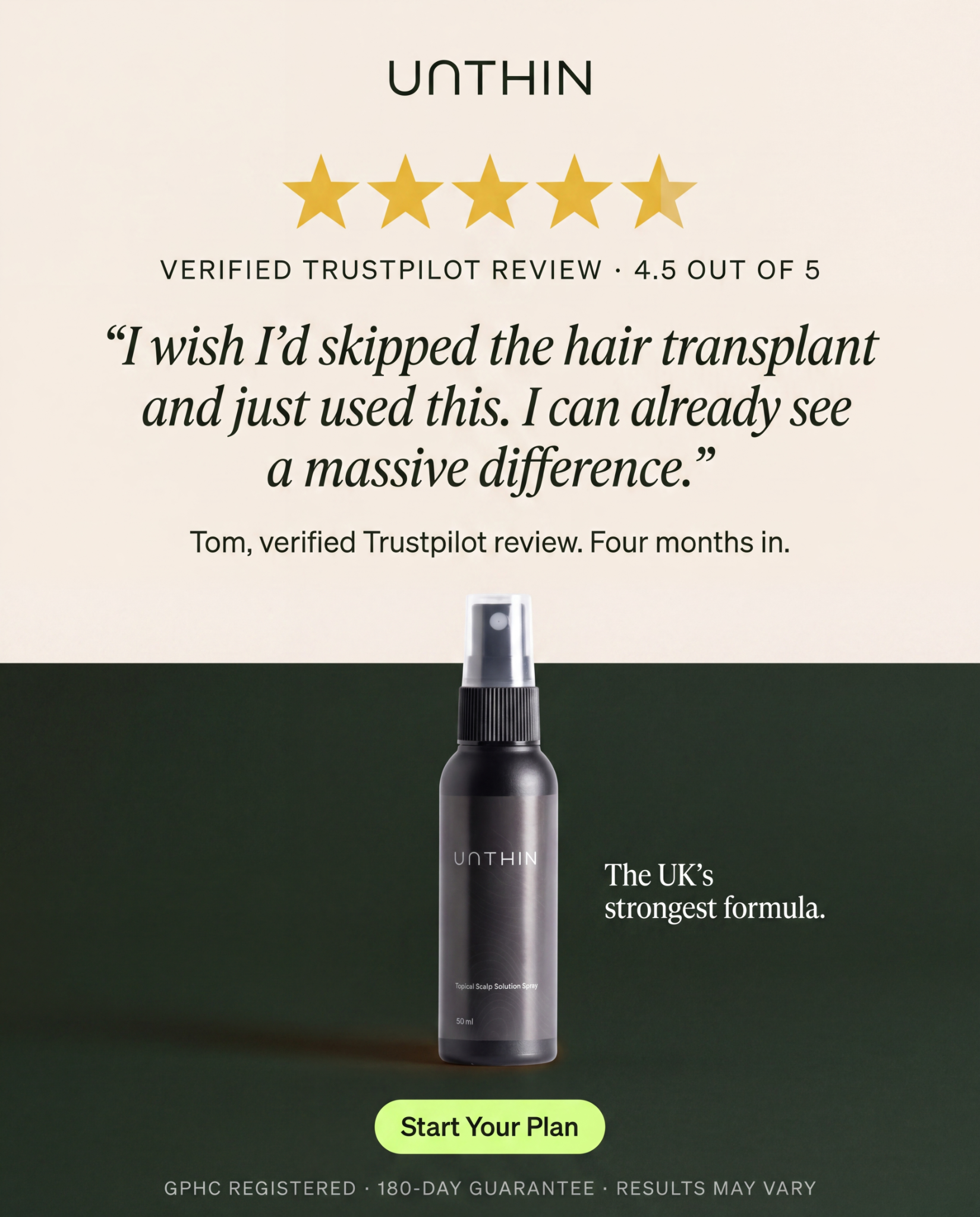 Unthinhair Facebook ad