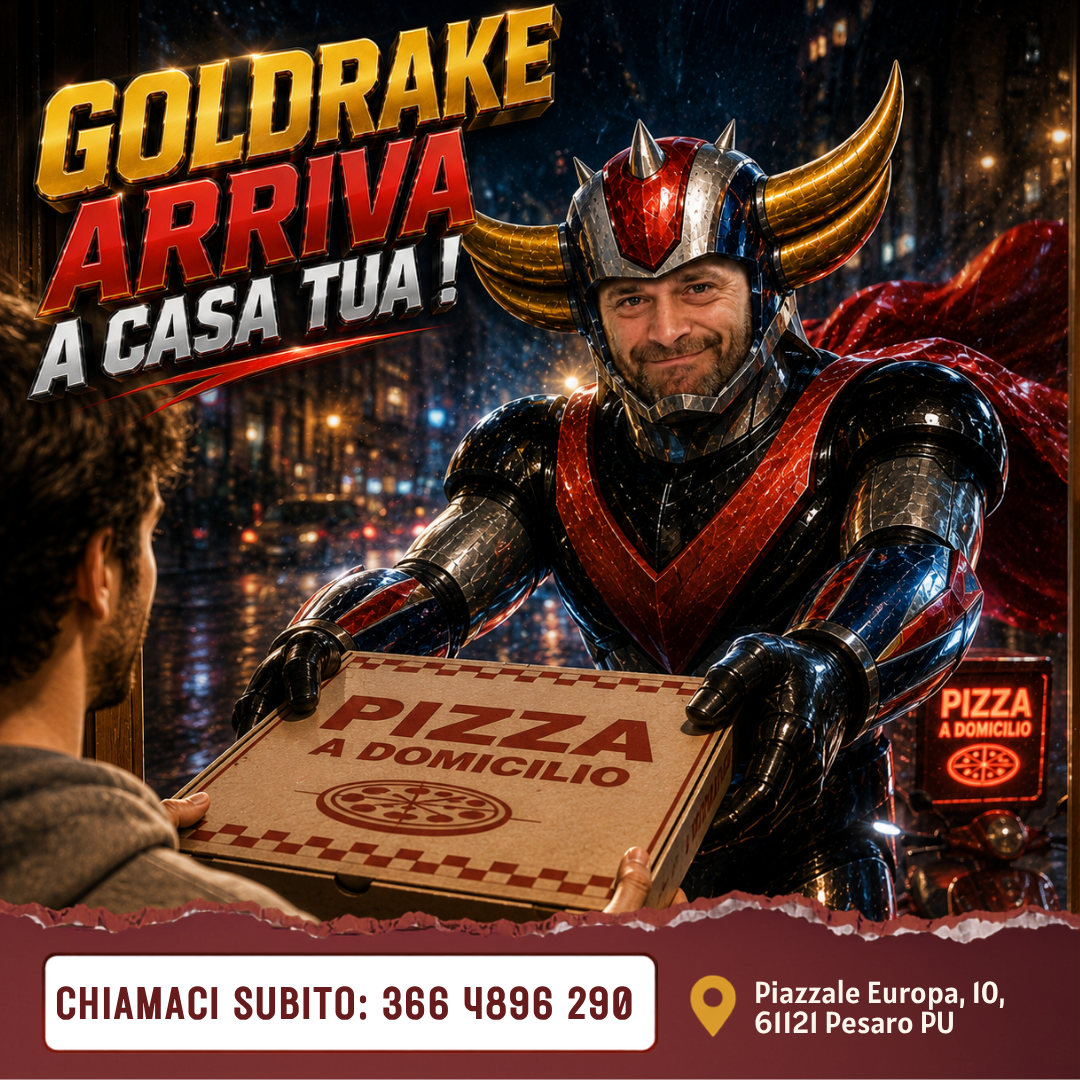 Goldrake Pizzeria Facebook ad: Pizza a domicilio